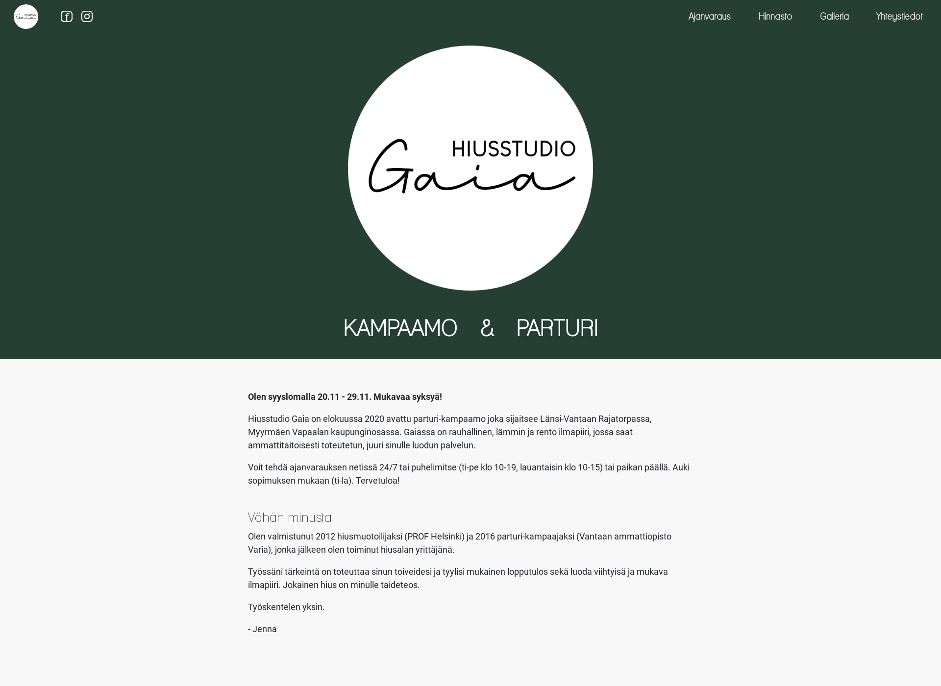 Screenshot for hiusstudiogaia.fi