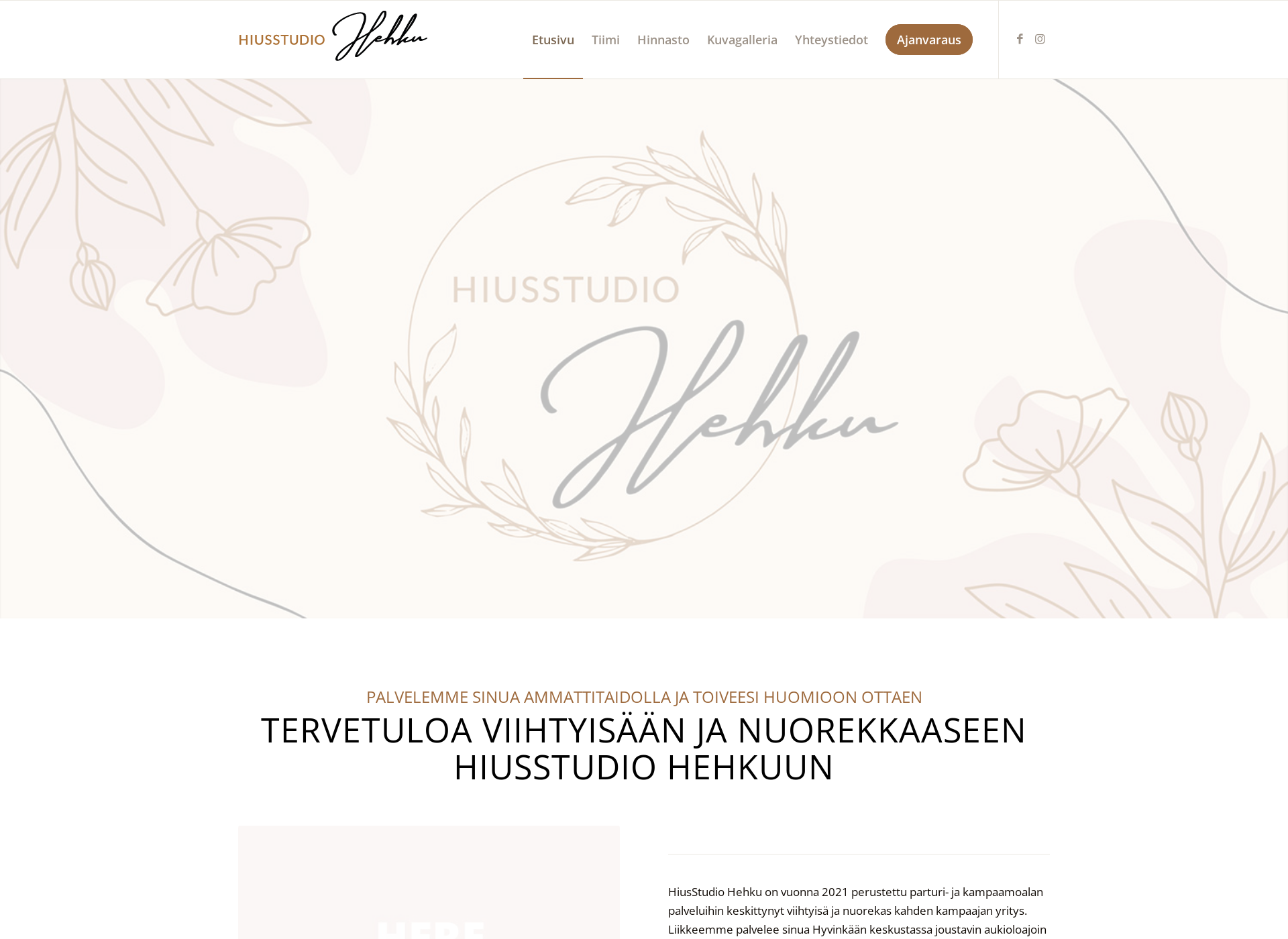 Skärmdump för hiusstudiohehku.fi