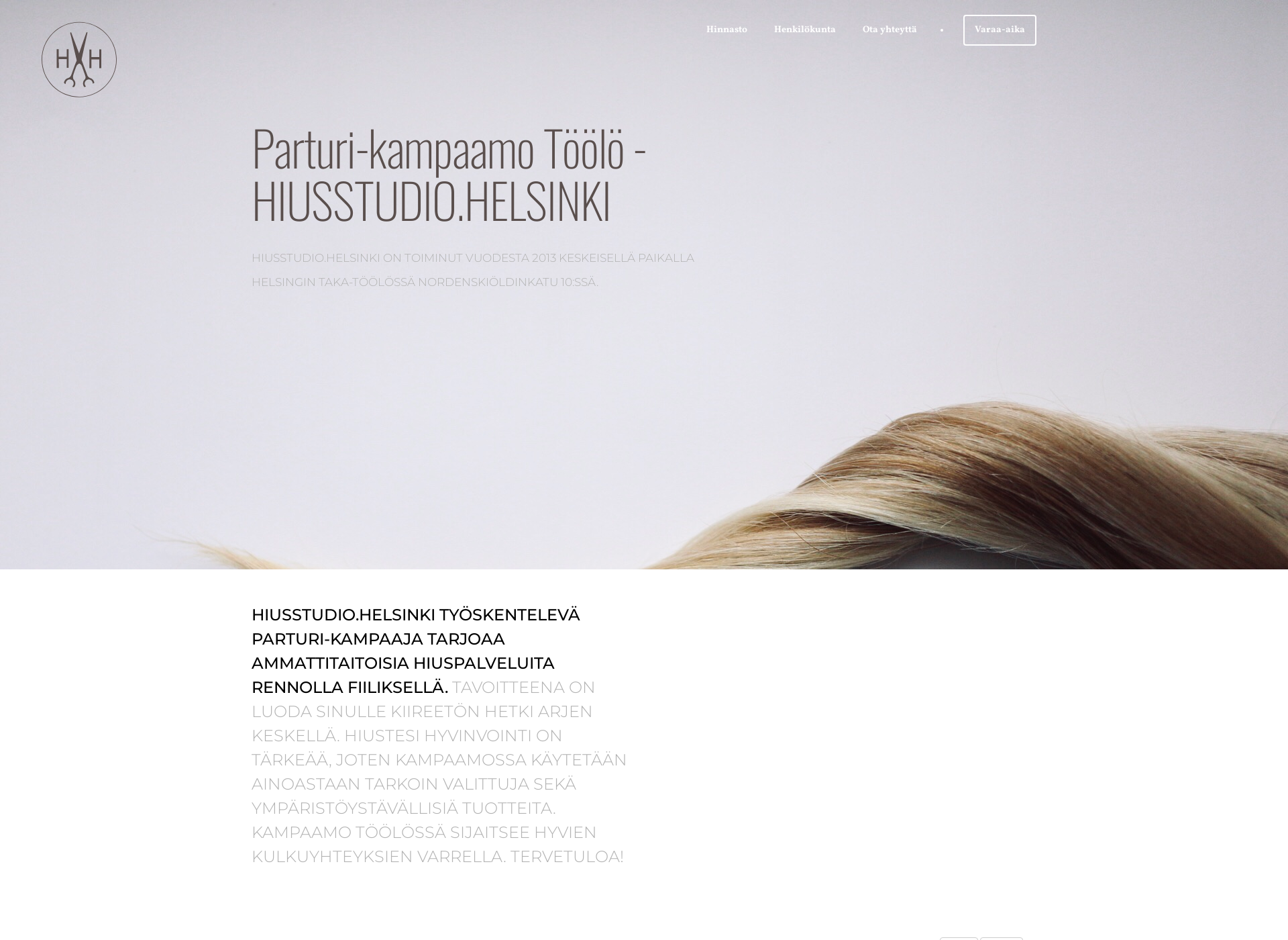 Skärmdump för hiusstudiohelsinki.fi