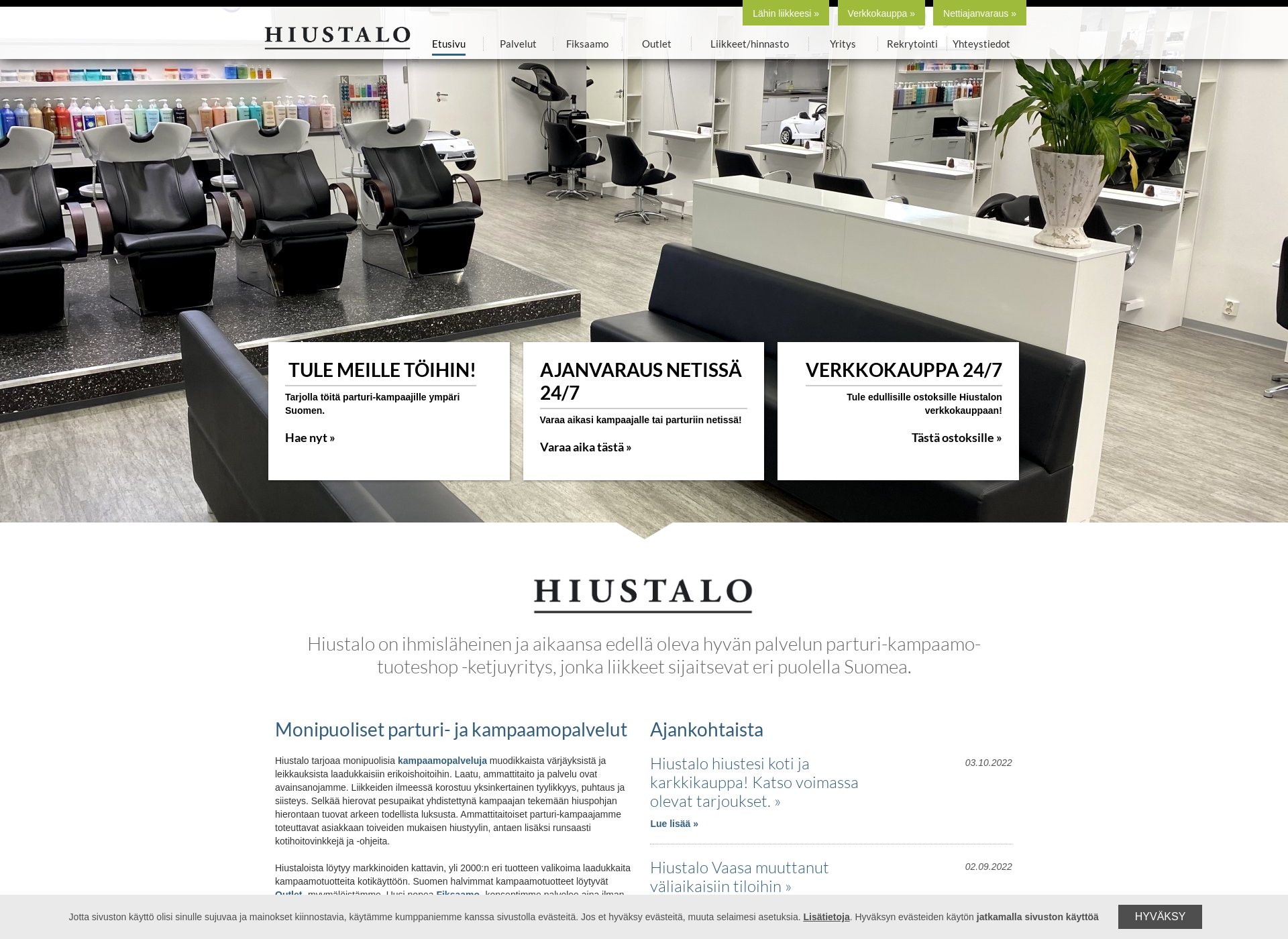 Screenshot for hiustalo.fi
