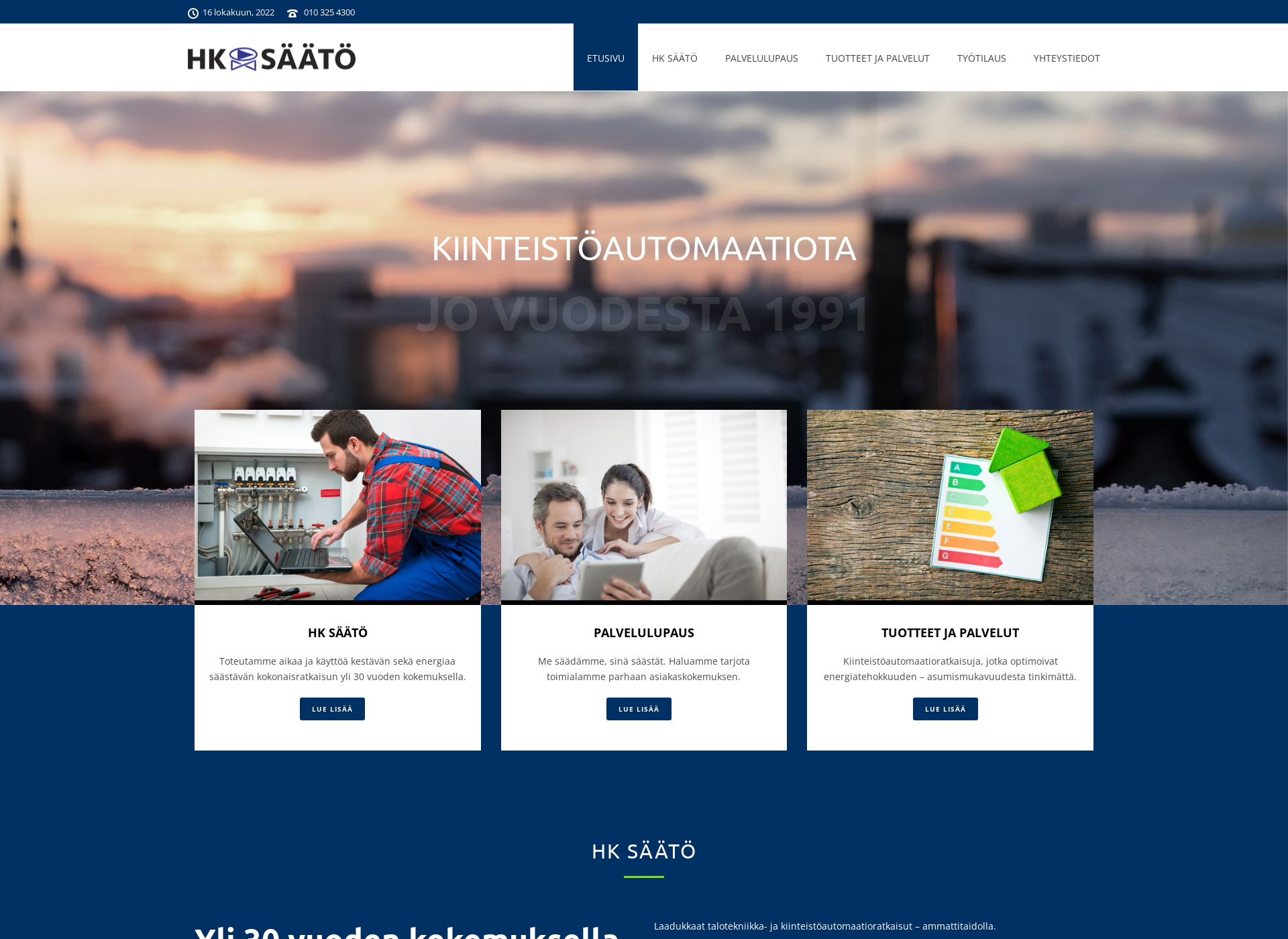 Skärmdump för hksaato.fi