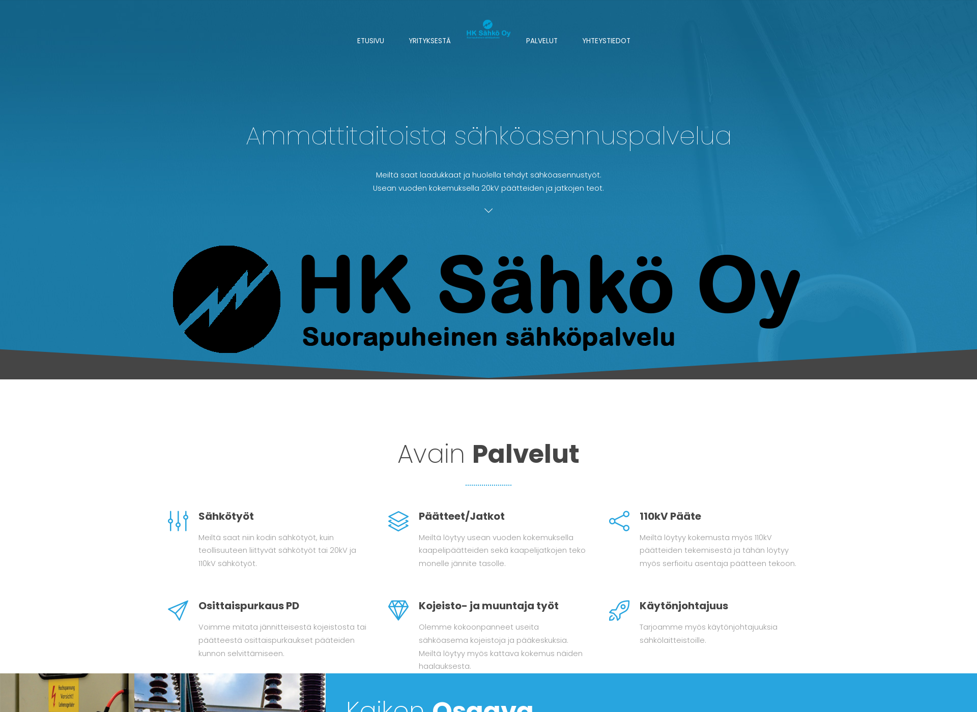Skärmdump för hksahko.fi