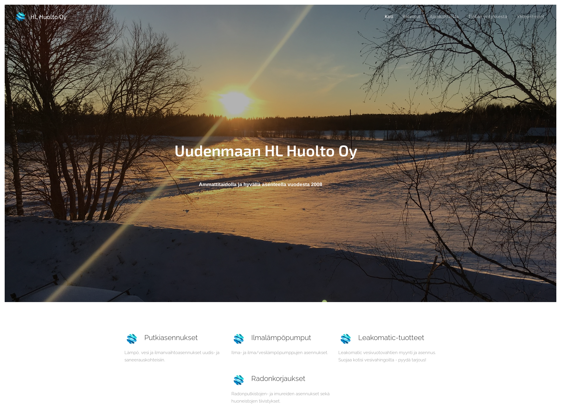 Skärmdump för hl-huolto.fi