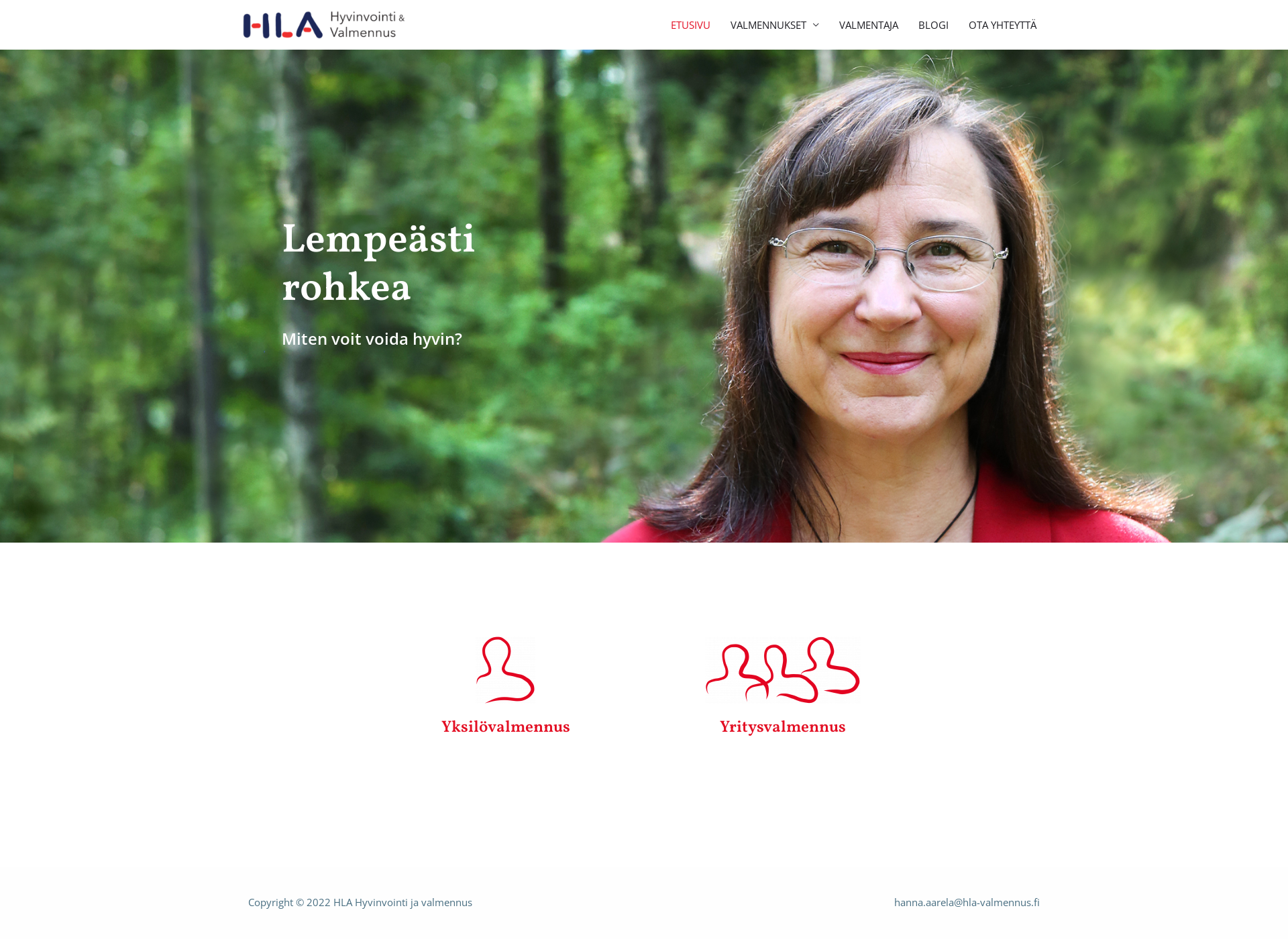 Screenshot for hla-valmennus.fi
