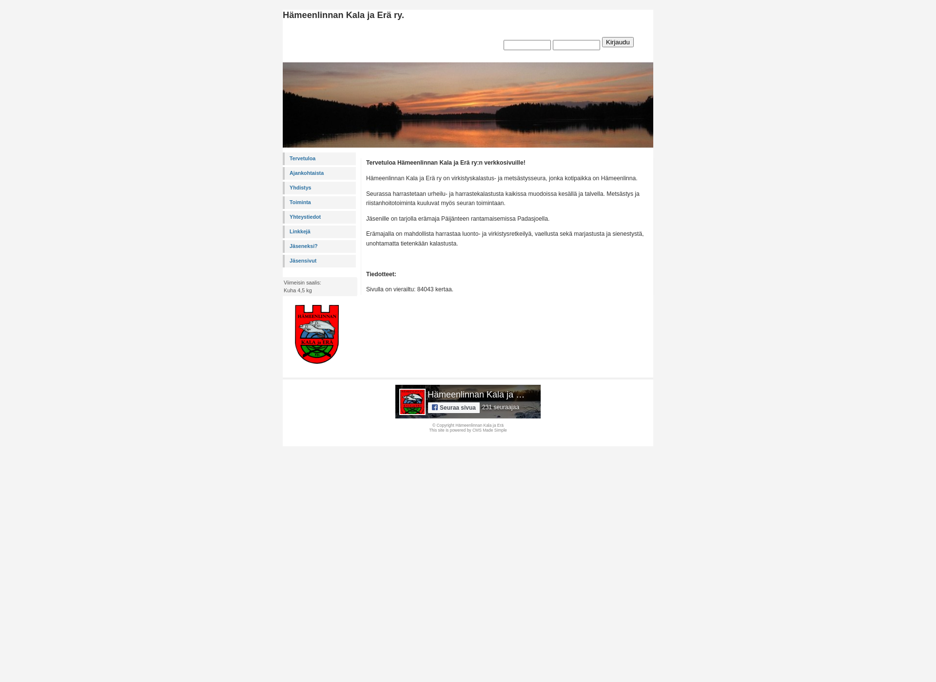 Skärmdump för hmlkalajaerä.fi