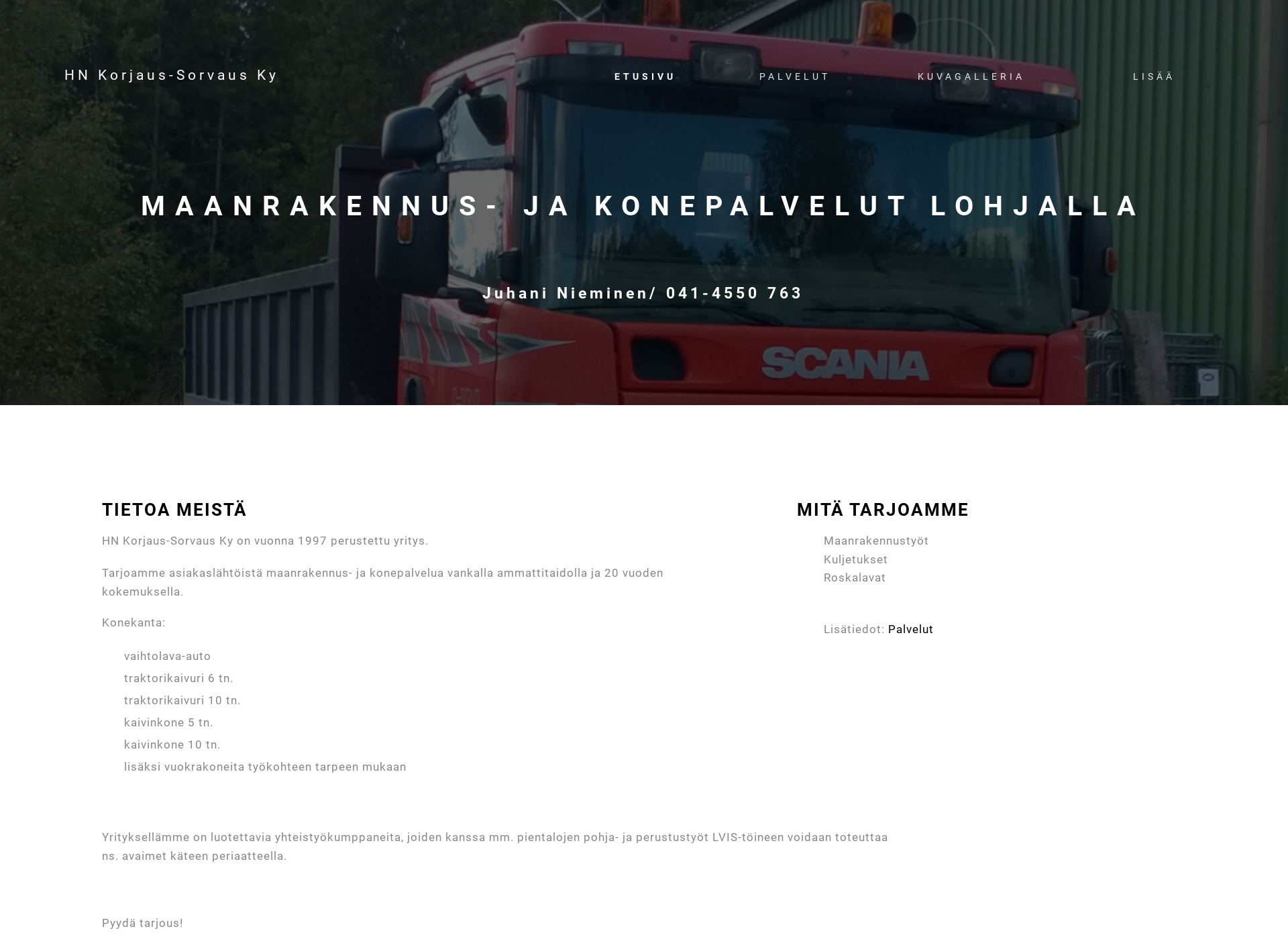 Skärmdump för hnkorjaussorvaus.fi