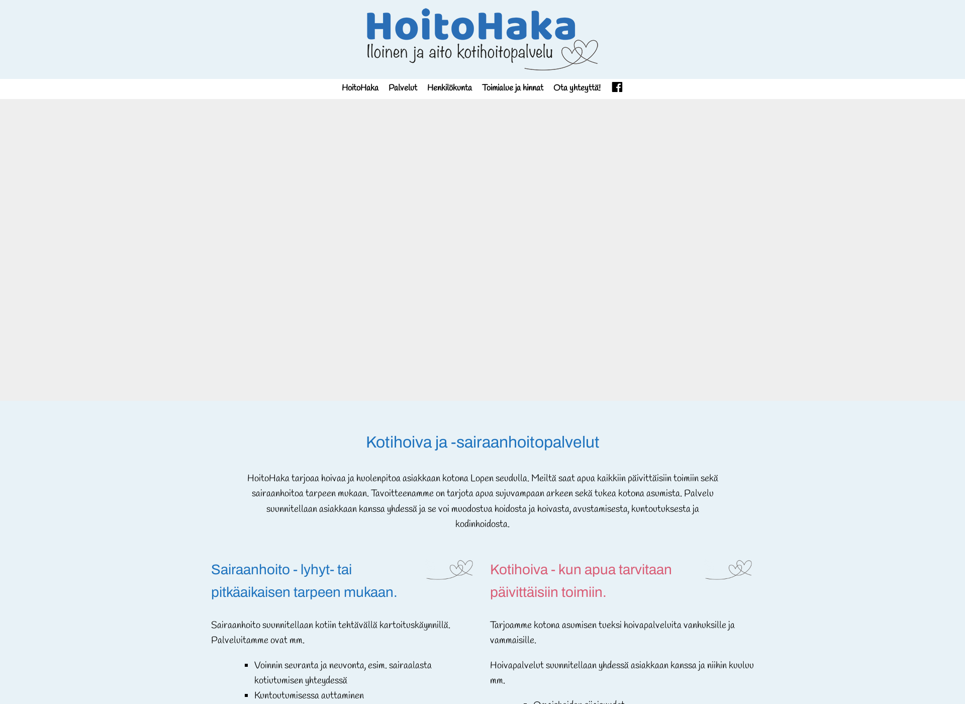 Skärmdump för hoitohaka.fi