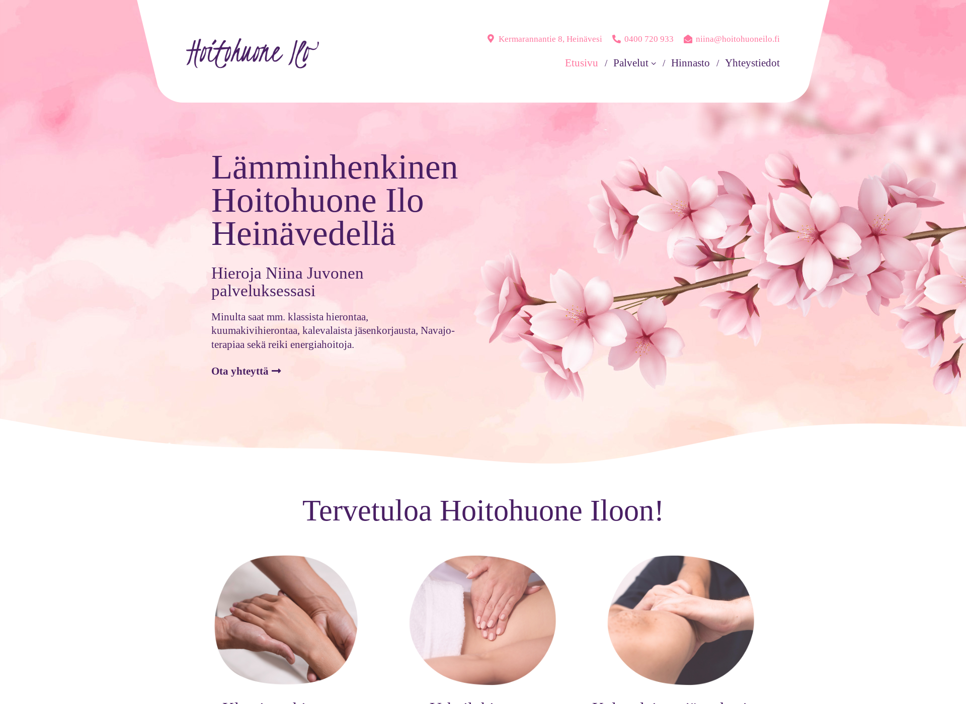 Skärmdump för hoitohuoneilo.fi