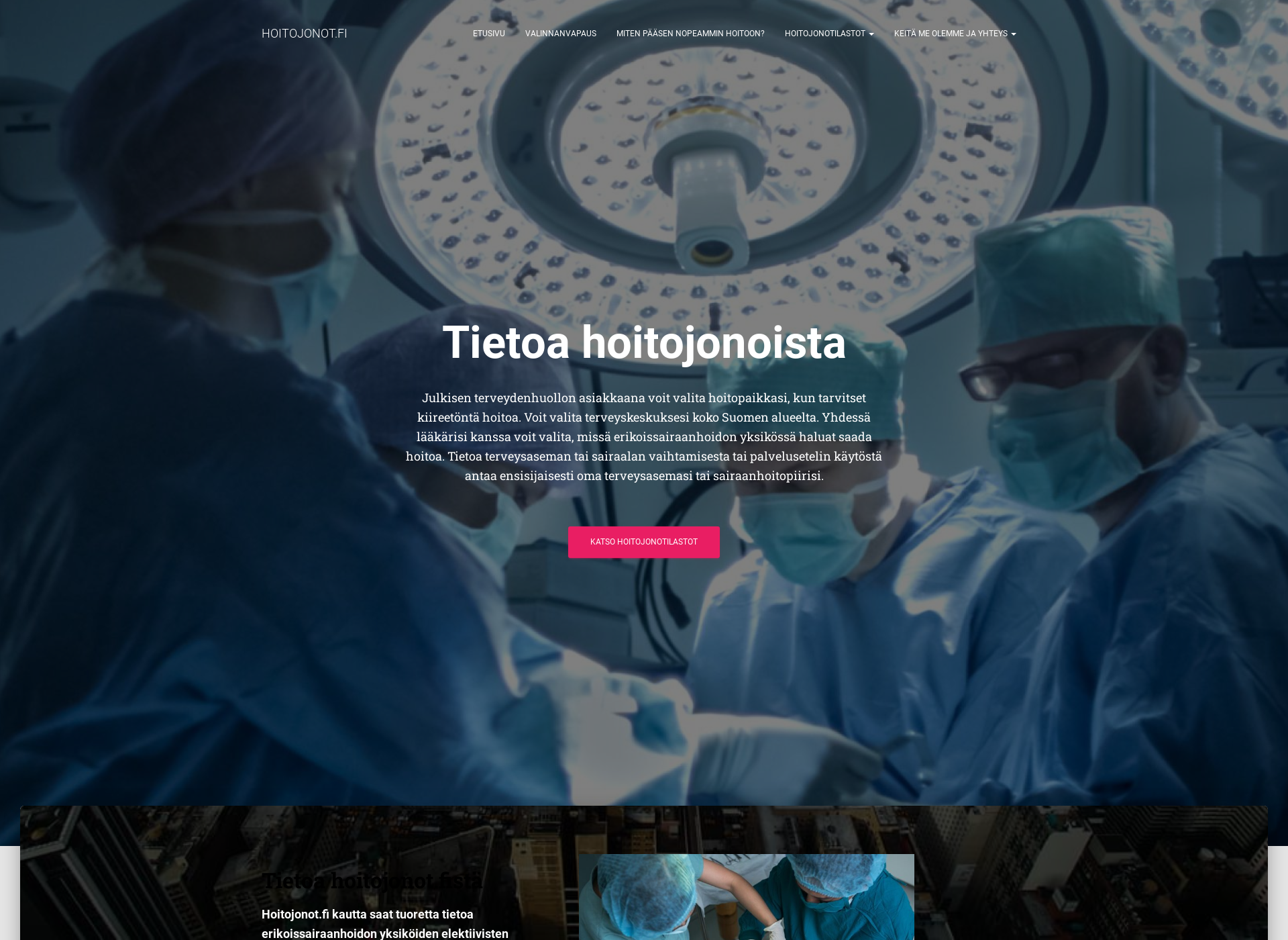 Skärmdump för hoitojonot.fi