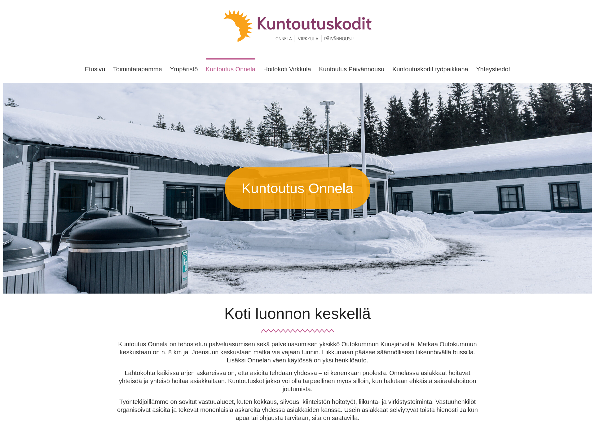 Skärmdump för hoitokotionnela.fi