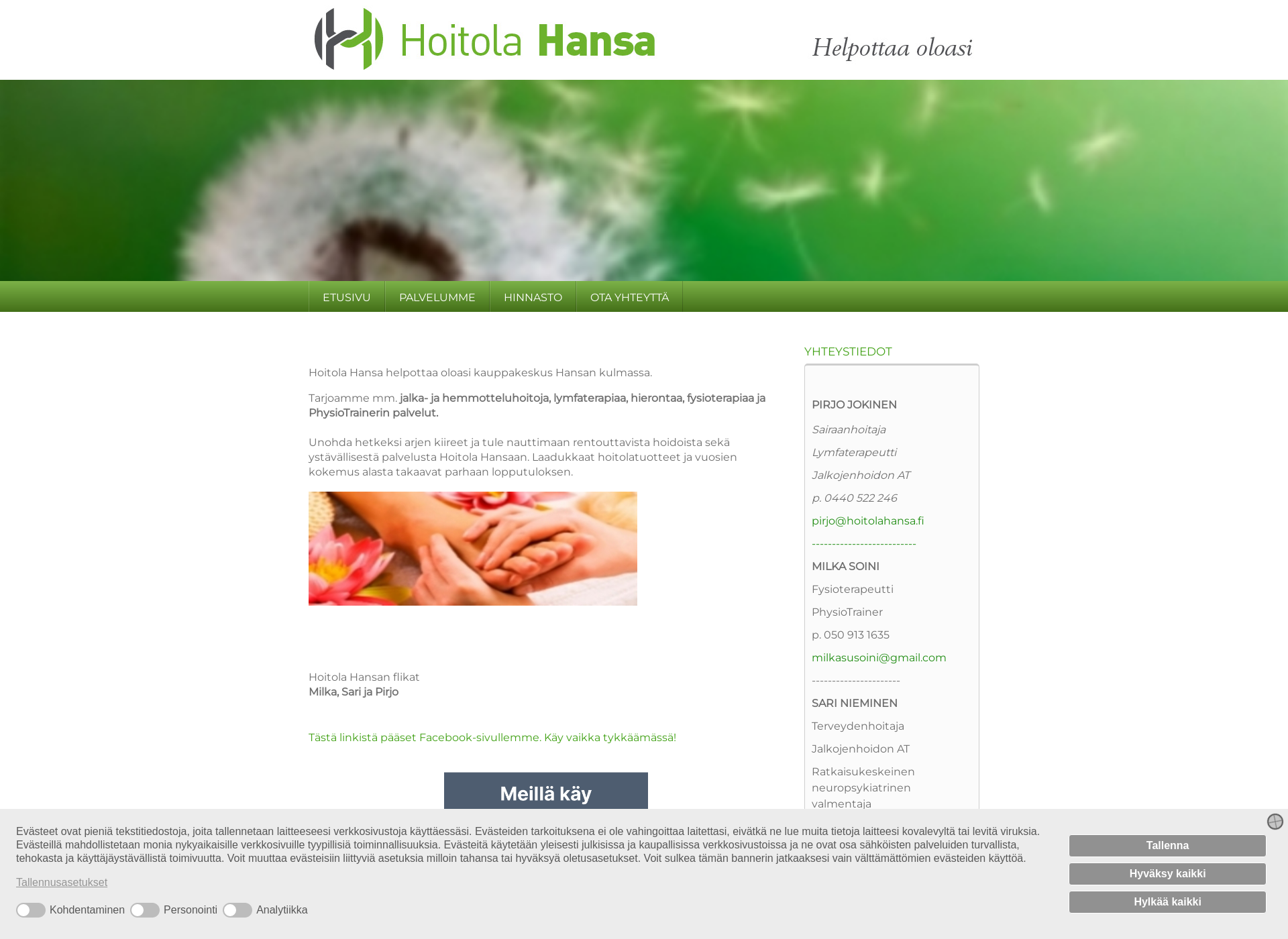 Screenshot for hoitolahansa.fi