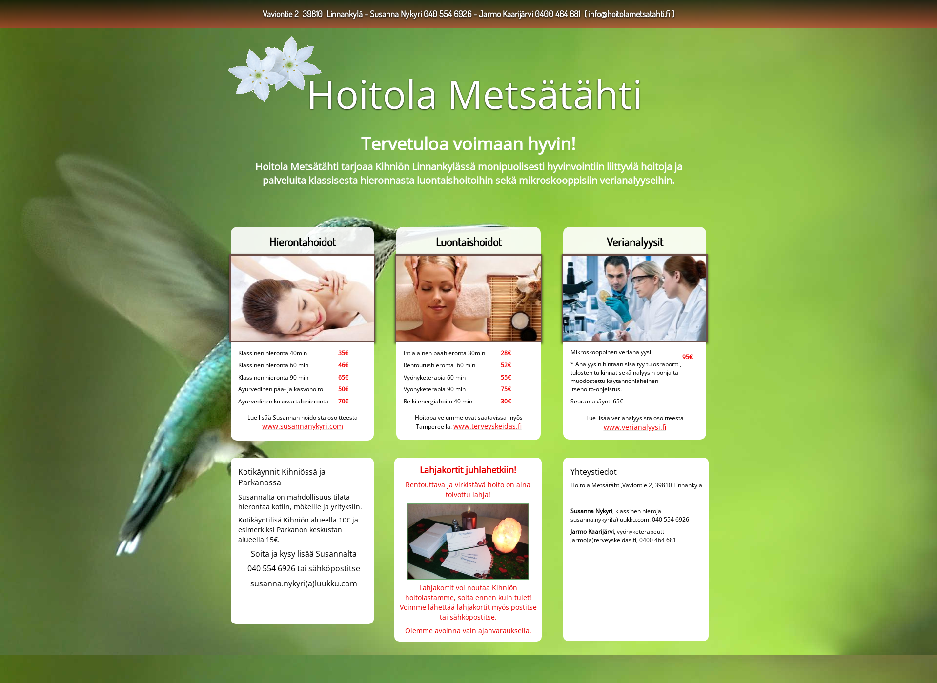 Screenshot for hoitolametsatahti.fi