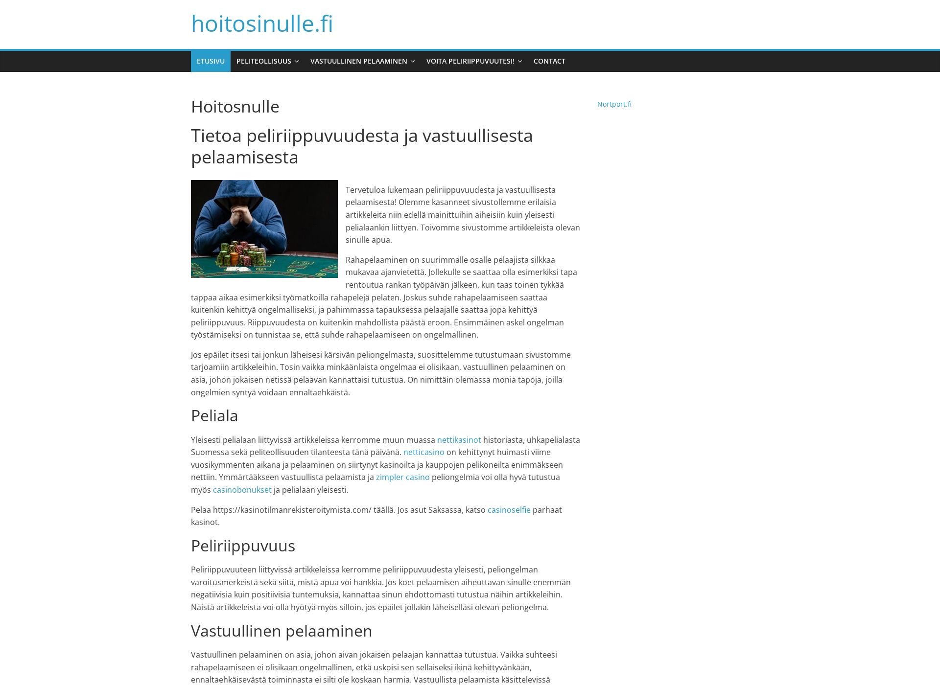 Skärmdump för hoitosinulle.fi