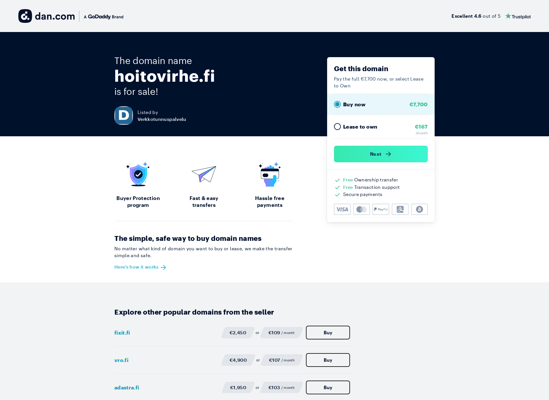 Screenshot for hoitovirhe.fi
