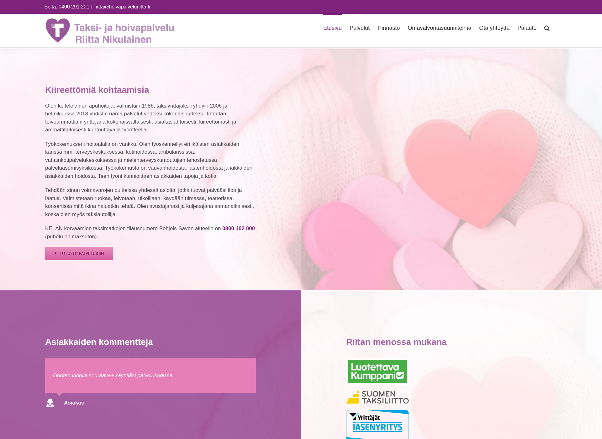 Screenshot for hoivapalveluriitta.fi