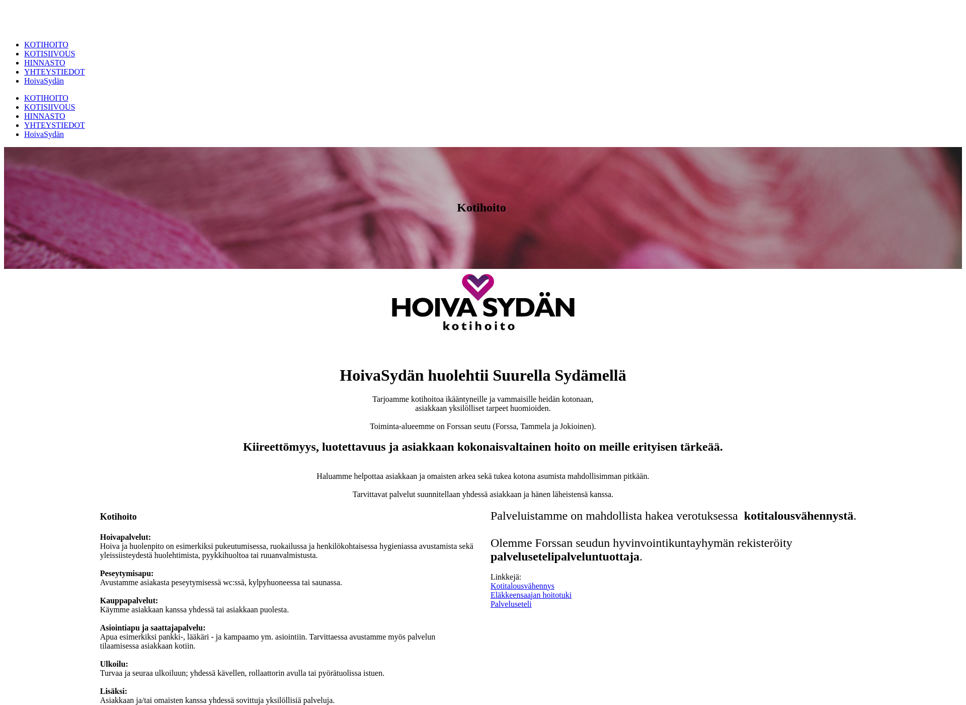 Screenshot for hoivasydan.fi