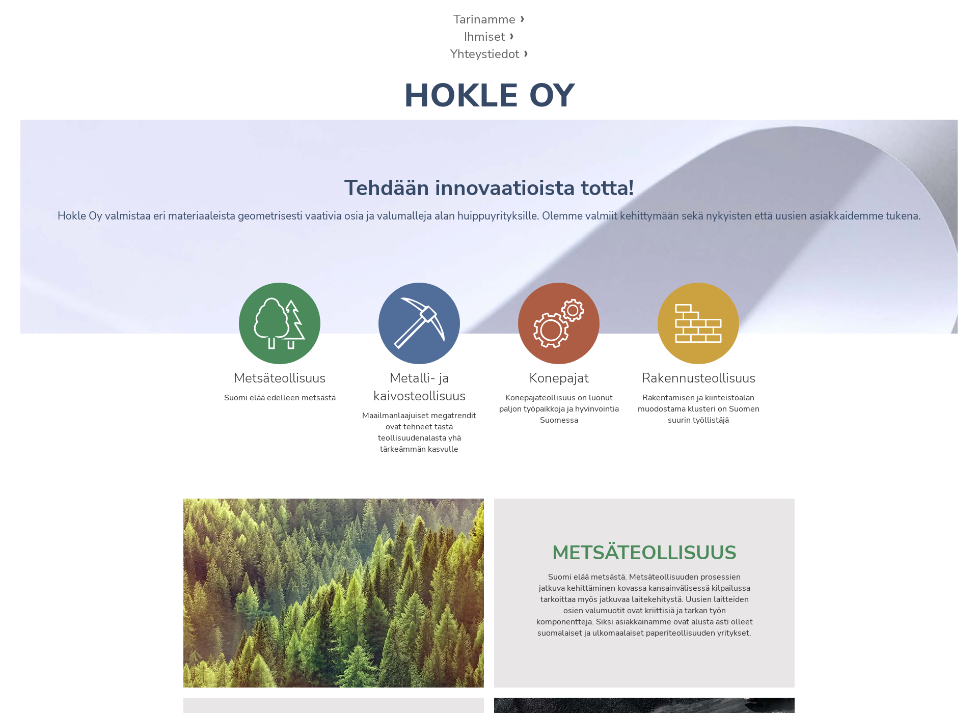 Skärmdump för hokle.fi