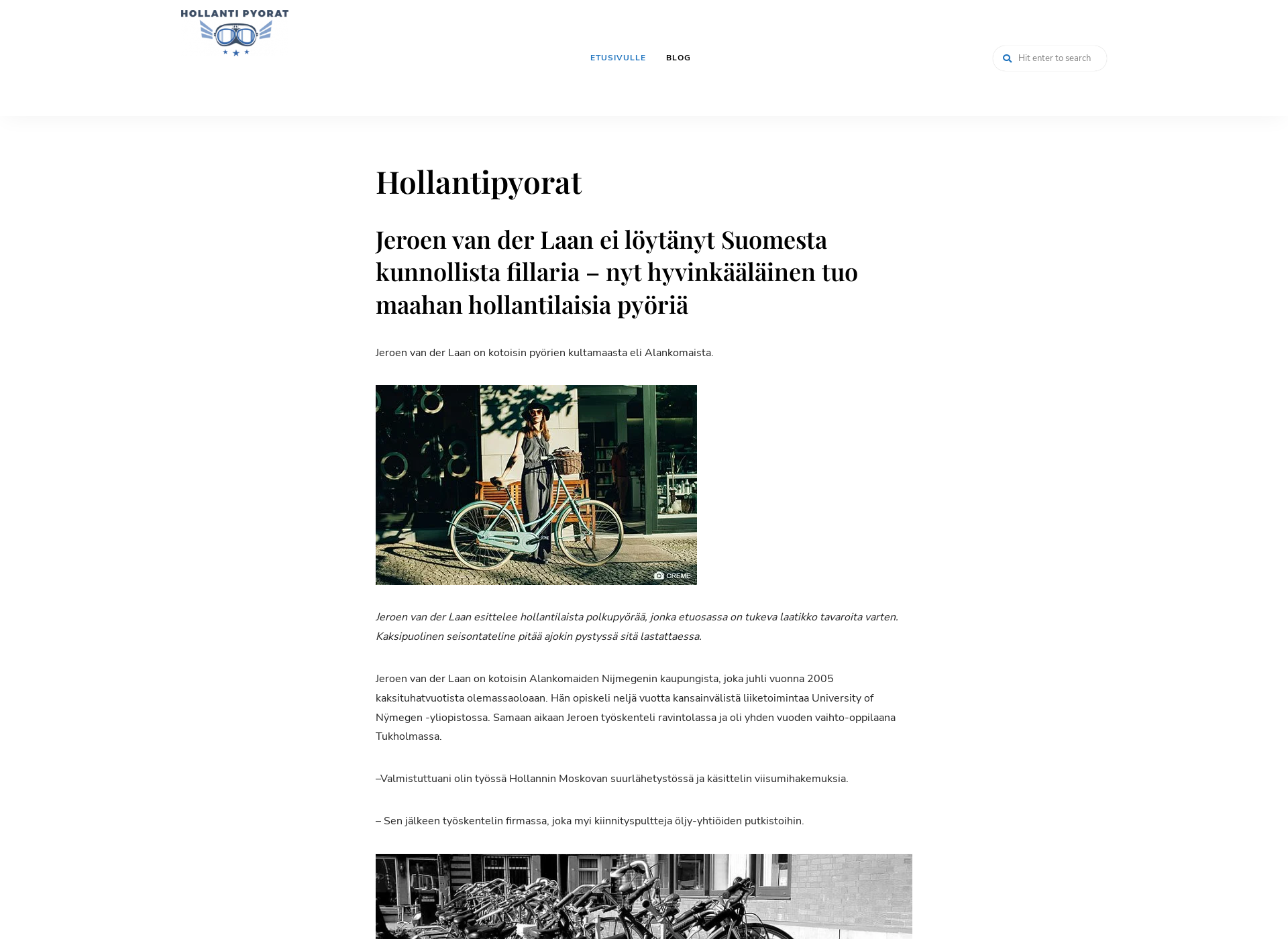 Skärmdump för hollantipyorat.fi