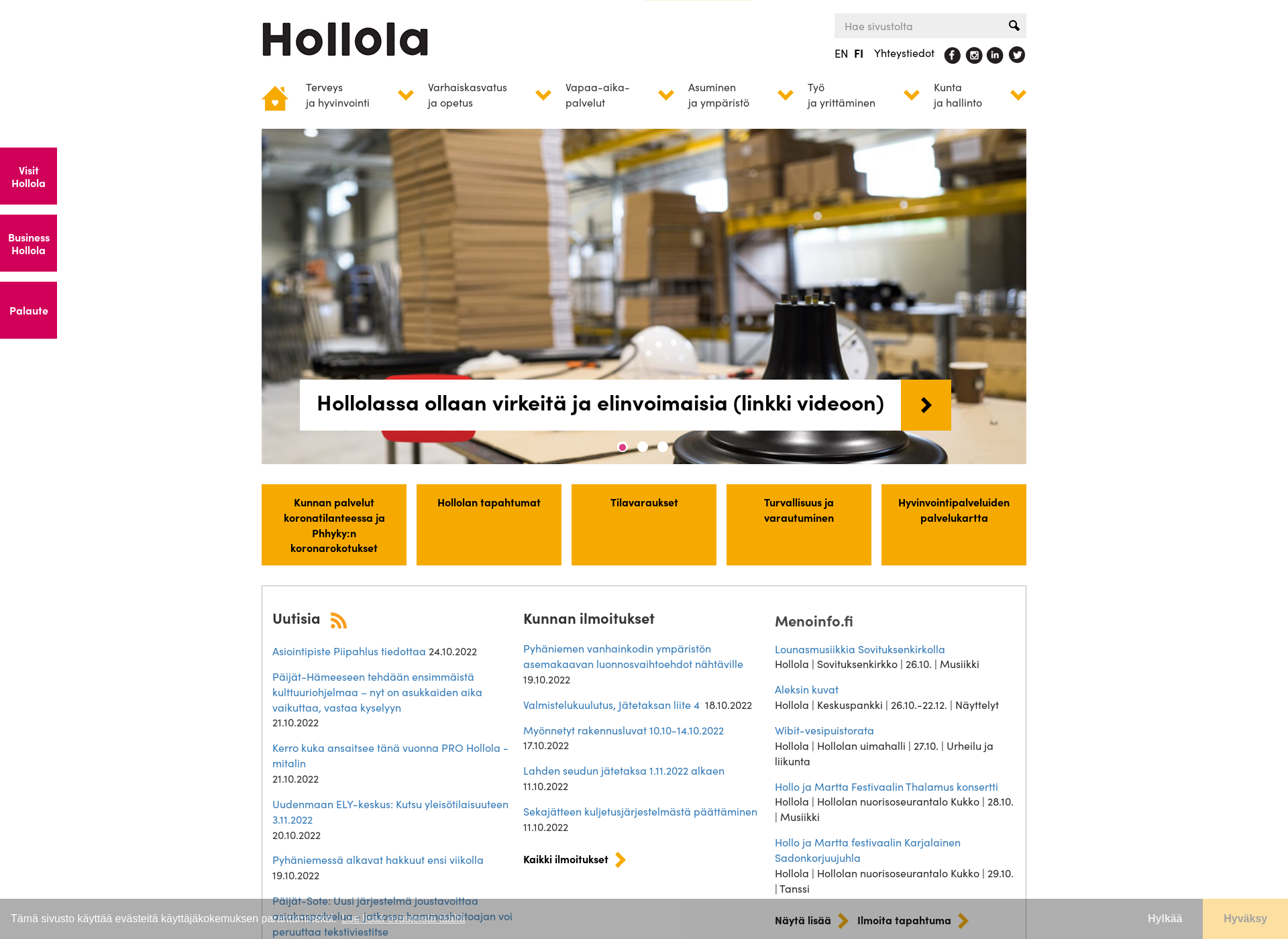 Screenshot for hollola.fi