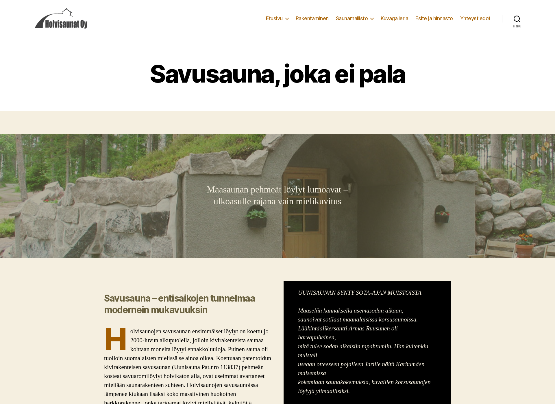 Screenshot for holvisaunat.fi