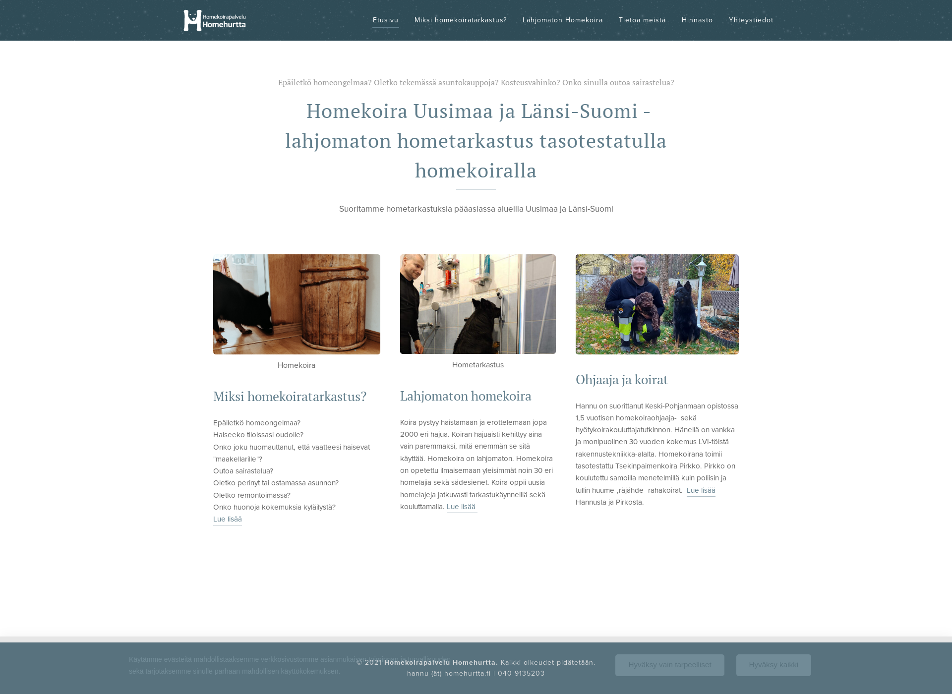 Skärmdump för homehurtta.fi