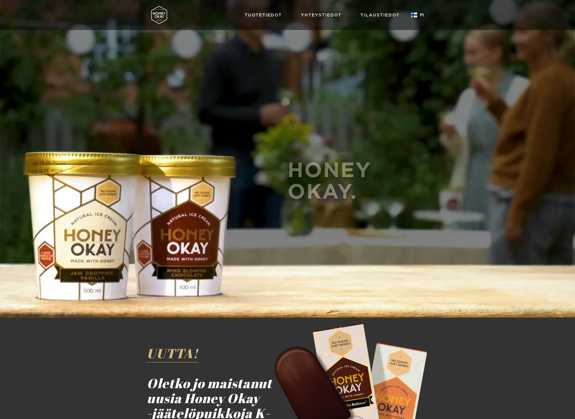 Skärmdump för honeyfoods.fi