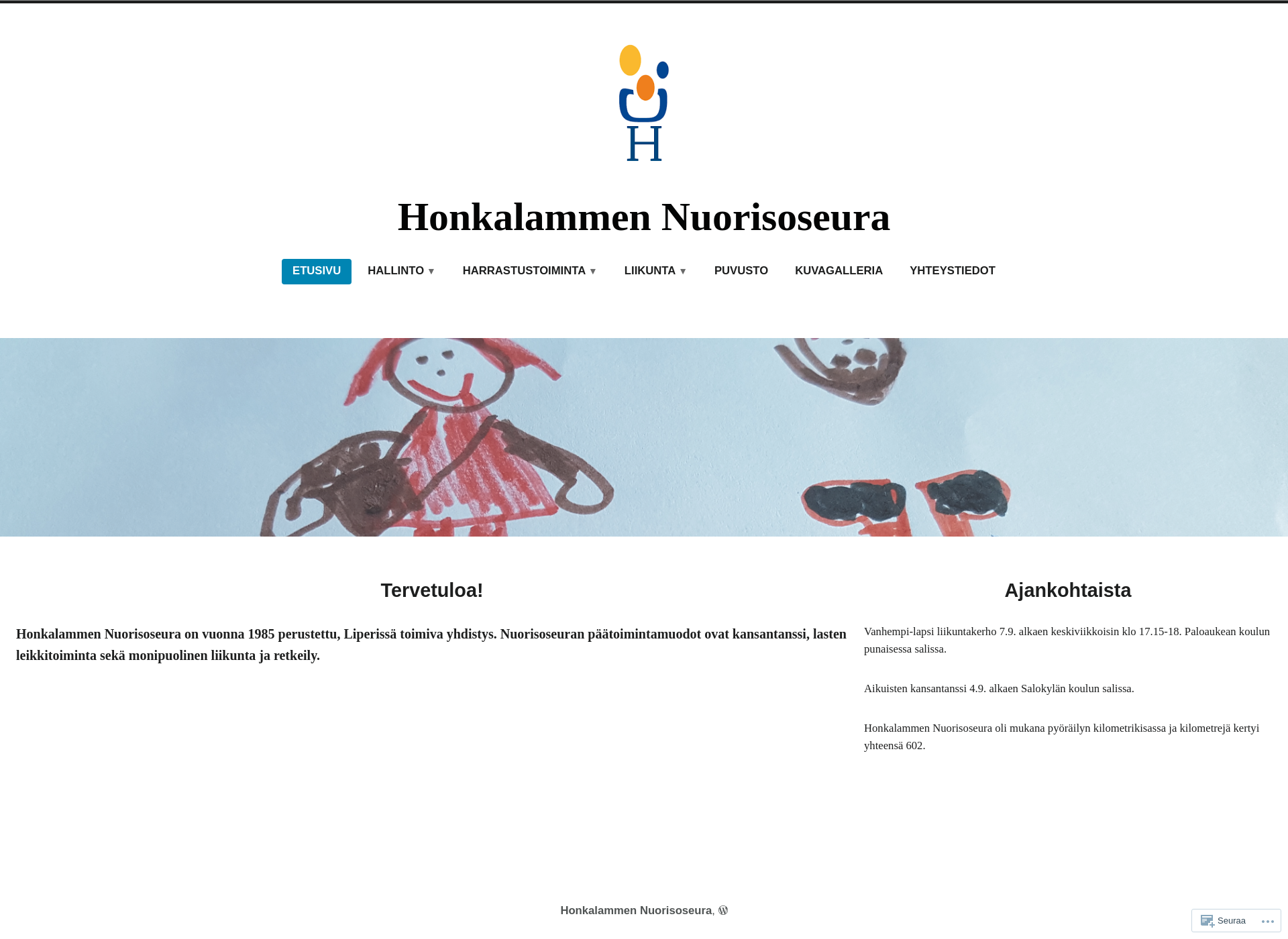 Skärmdump för honkalammennuorisoseura.fi