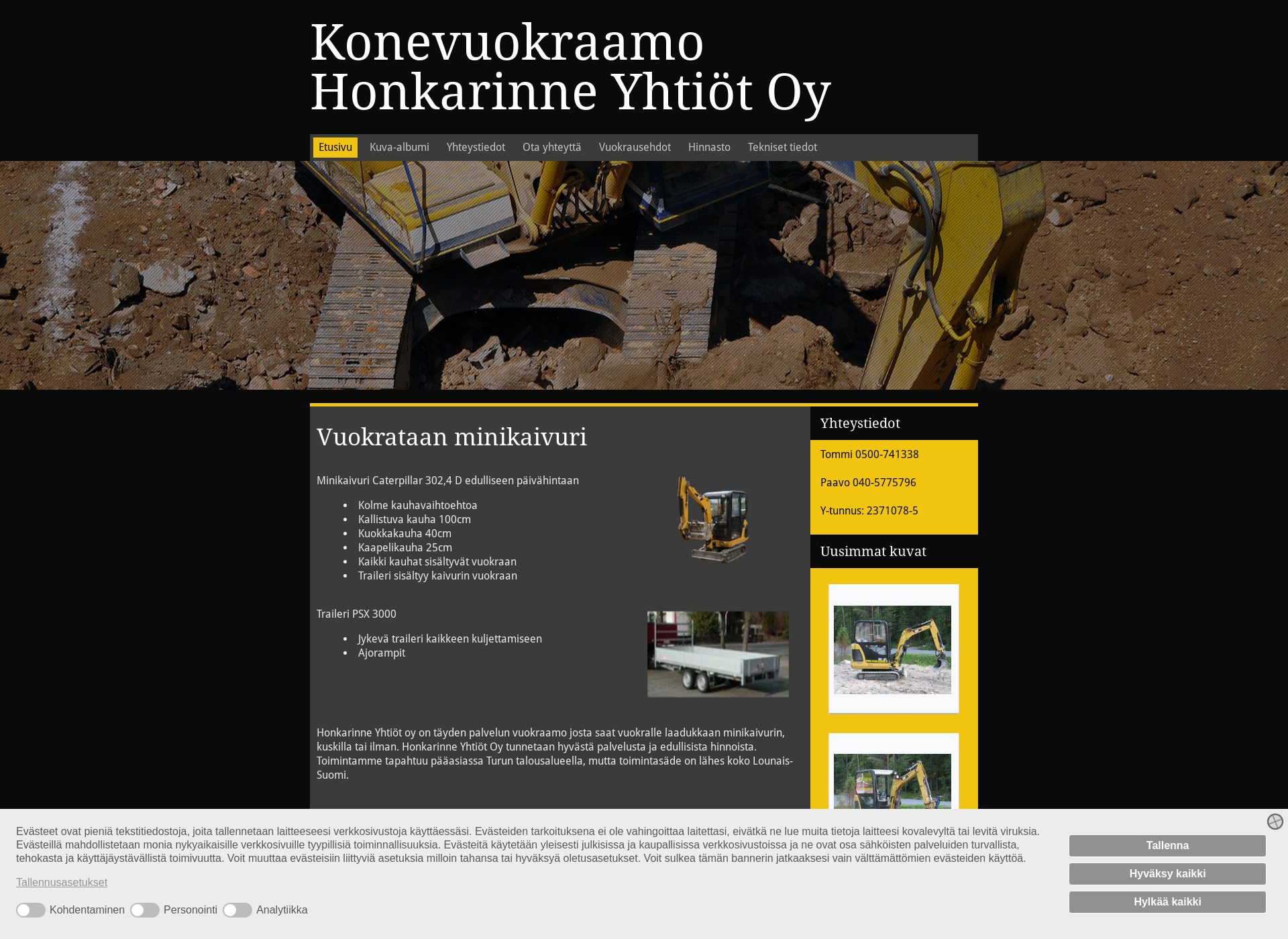 Screenshot for honkarinne.fi