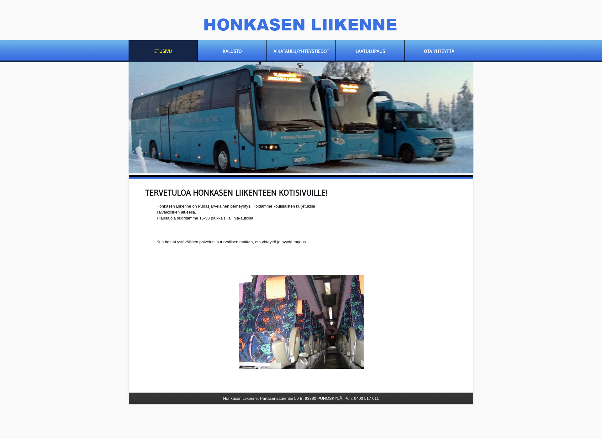Screenshot for honkasenliikenne.fi