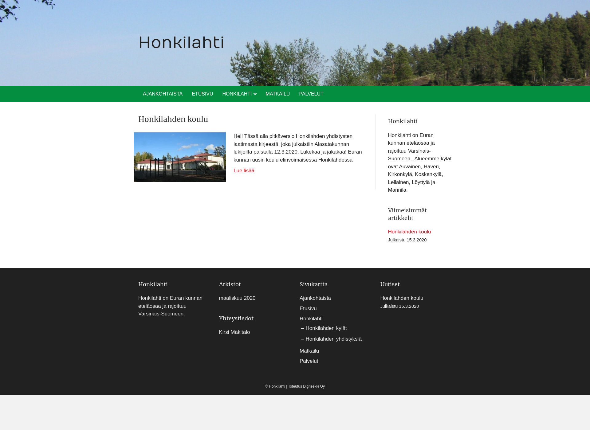 Screenshot for honkilahti.fi