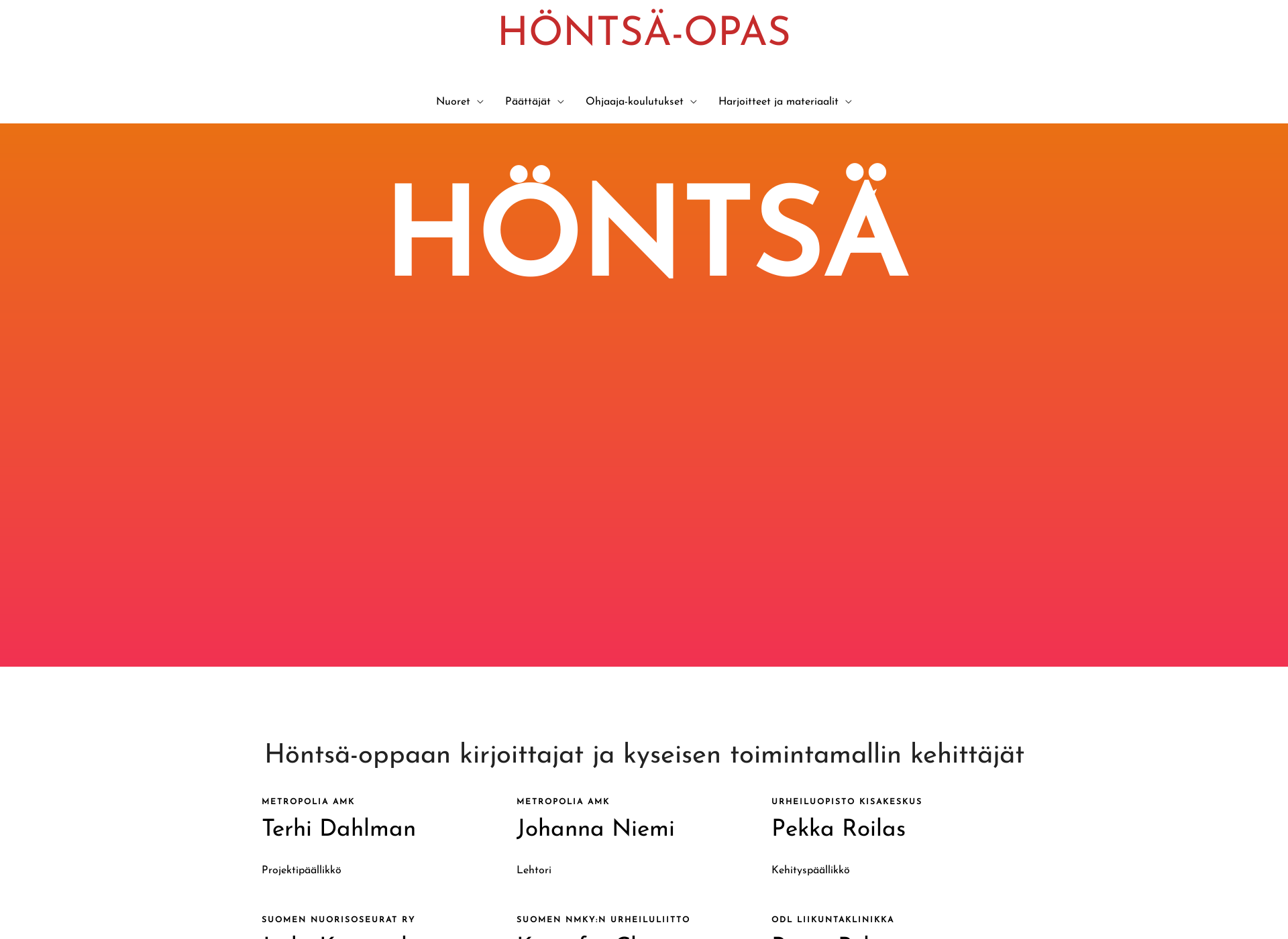 Skärmdump för hontsaopas.fi