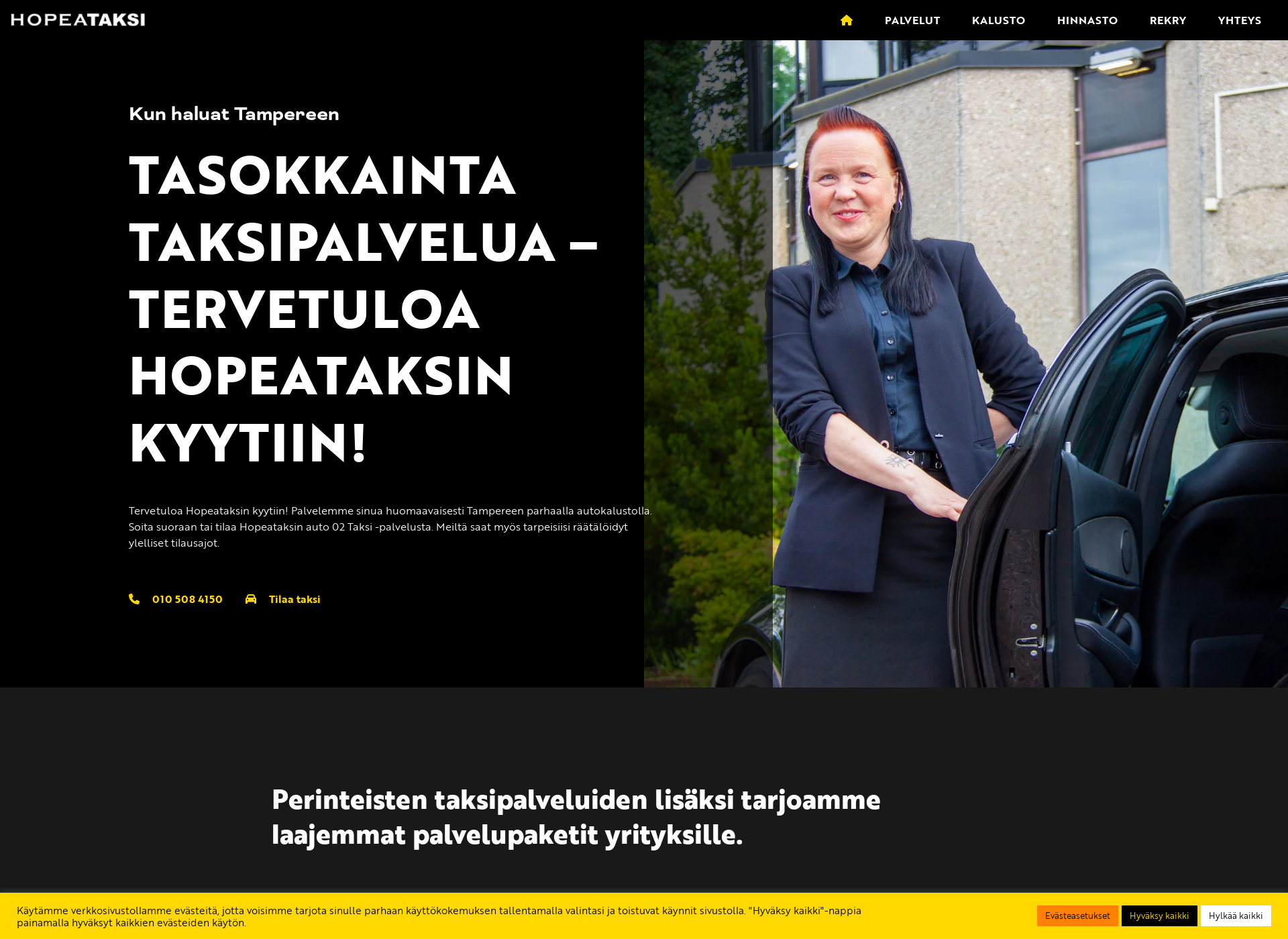 Skärmdump för hopeataksi.fi
