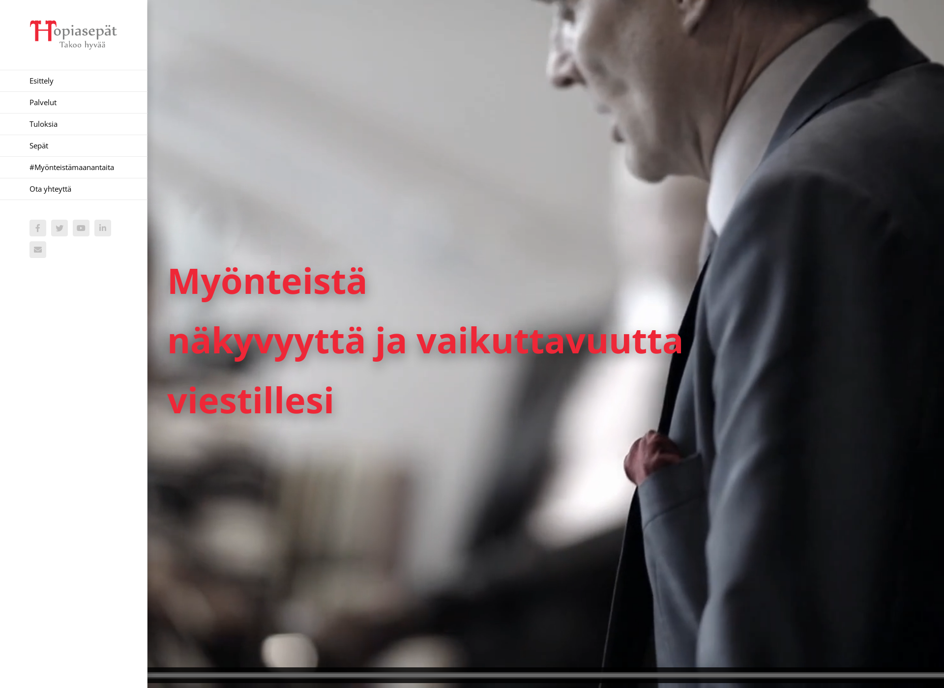 Skärmdump för hopiasepat.fi