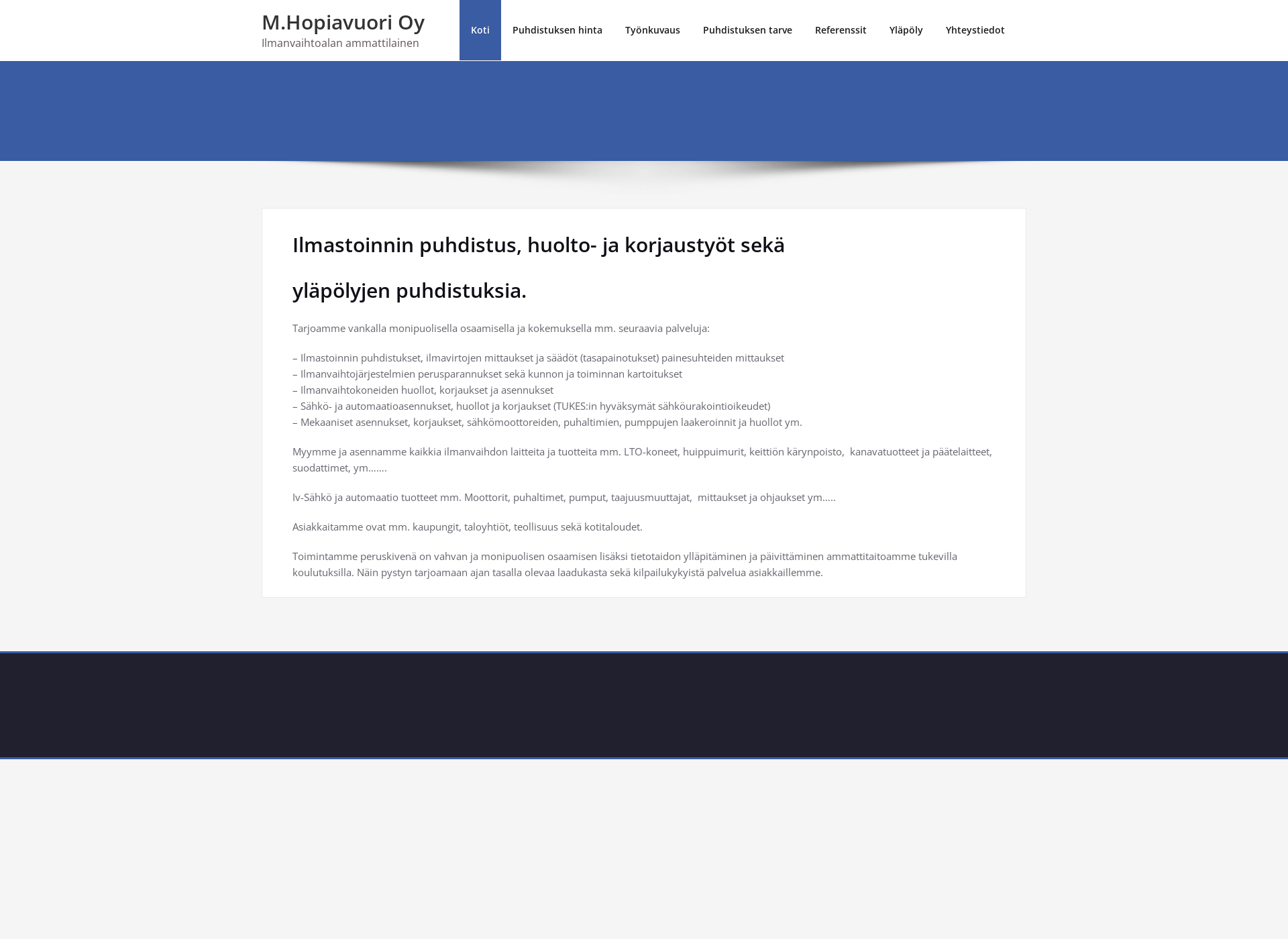 Screenshot for hopiavuori.fi