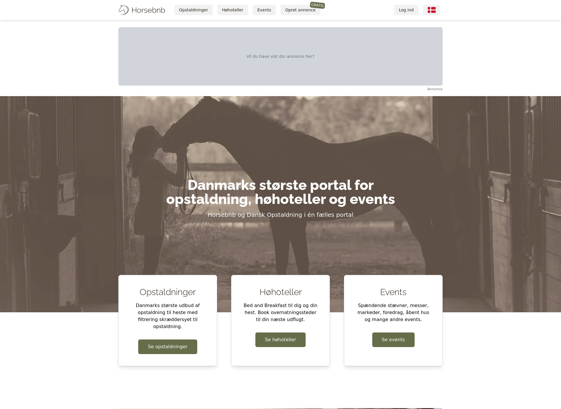 Skärmdump för horsebnb.fi