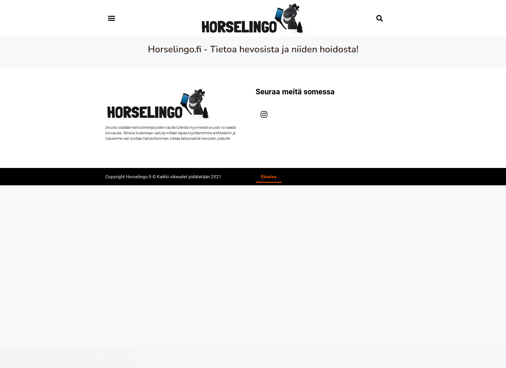 Skärmdump för horselingo.fi