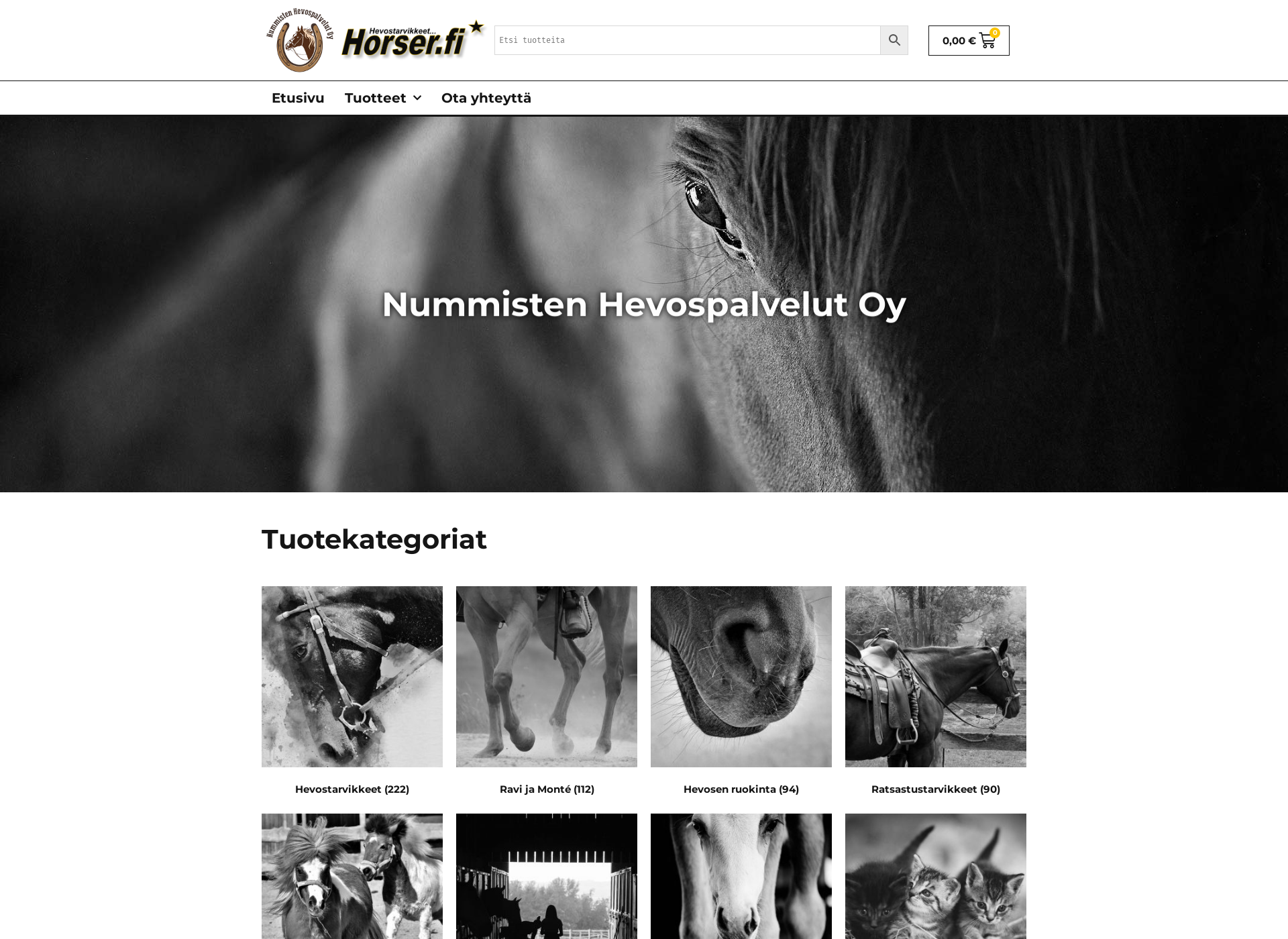 Skärmdump för horser.fi