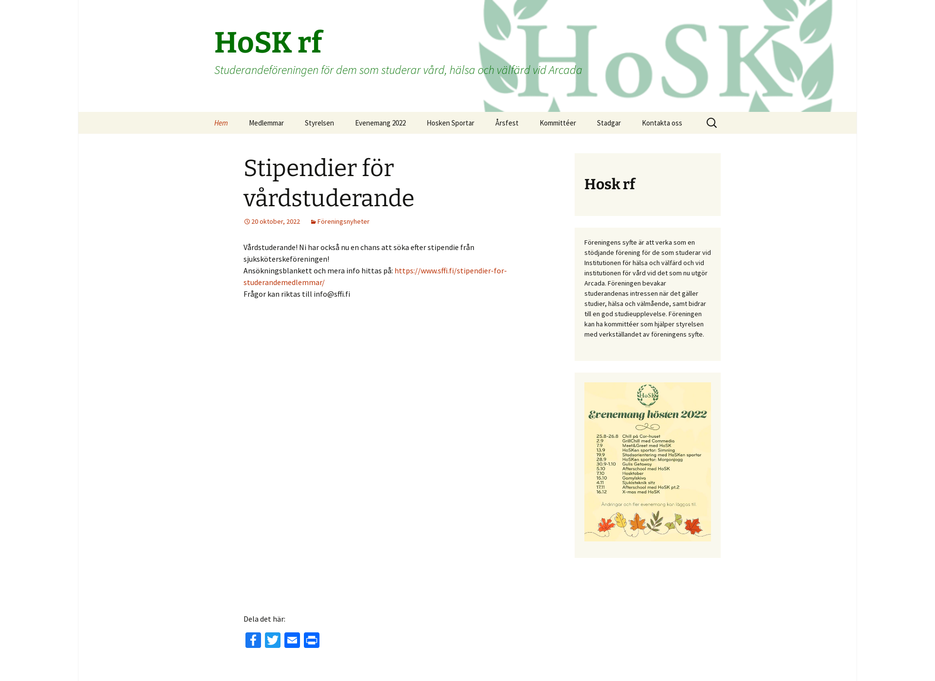 Skärmdump för hosk.fi