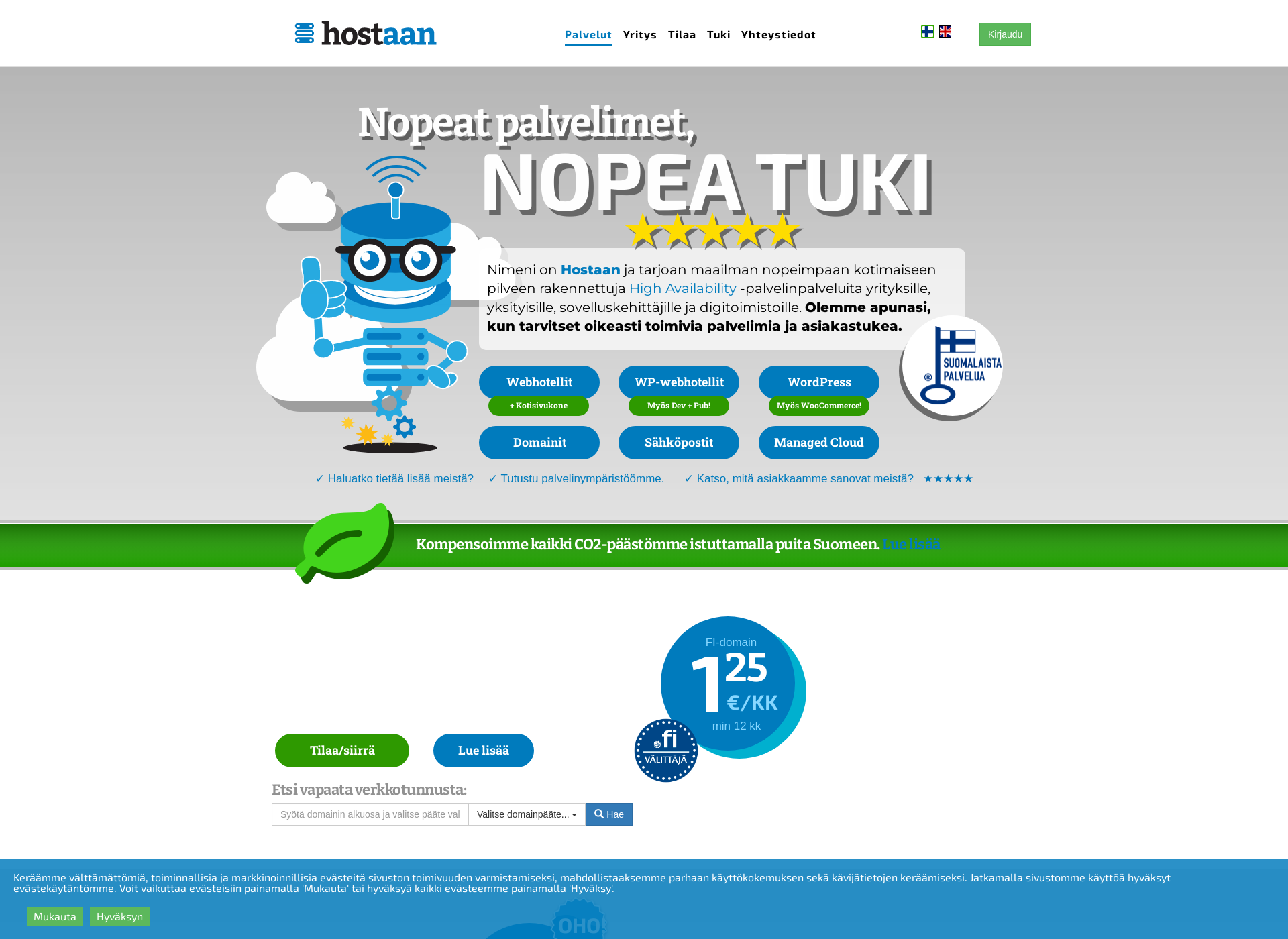 Screenshot for hostaan.fi