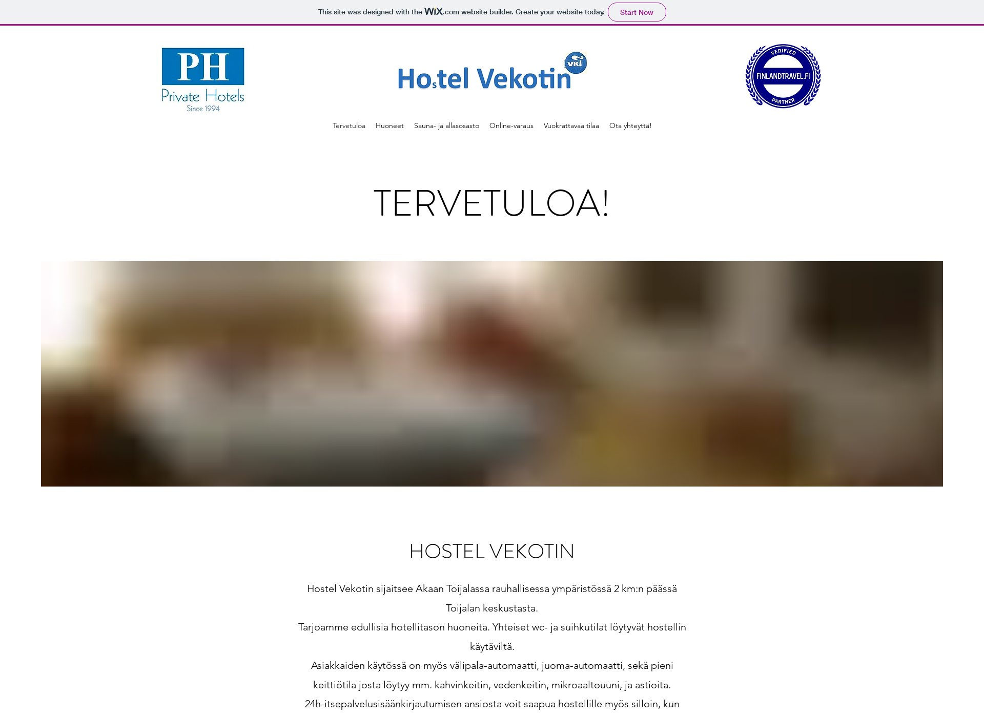 Screenshot for hostelvekotin.fi