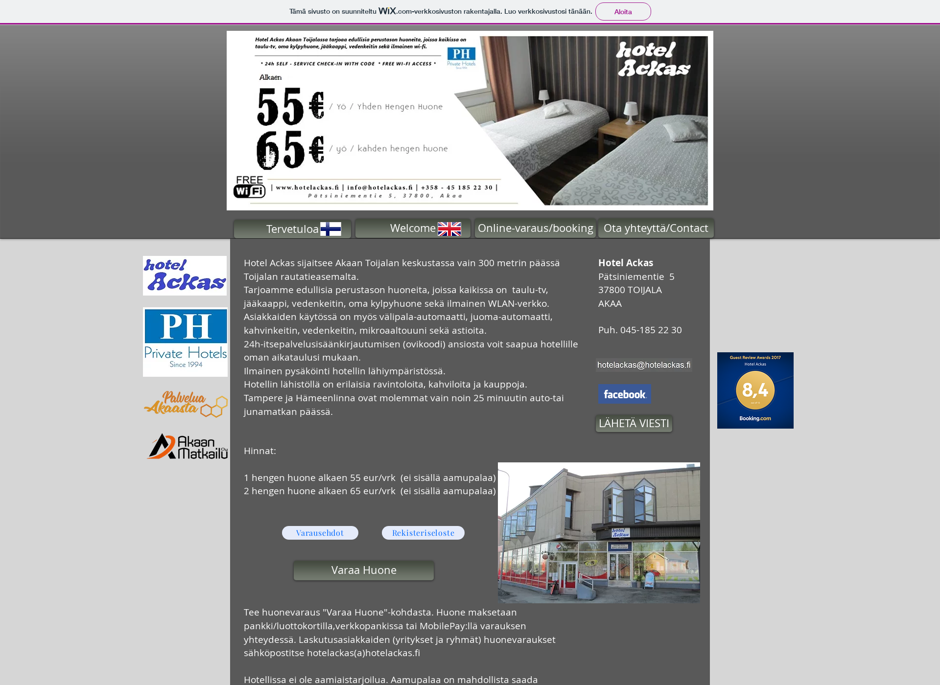 Screenshot for hotelackas.fi