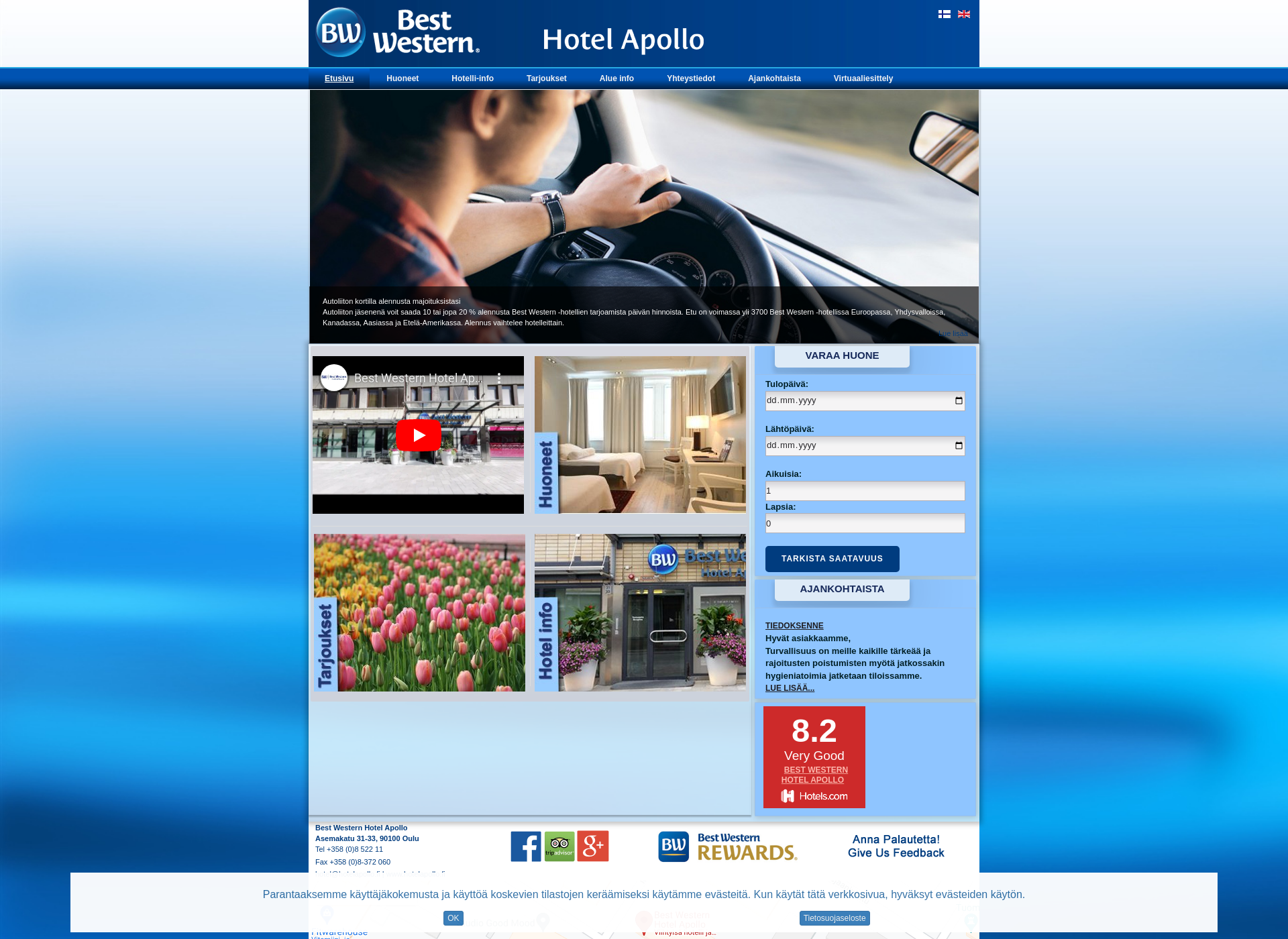 Screenshot for hotelapollo.fi