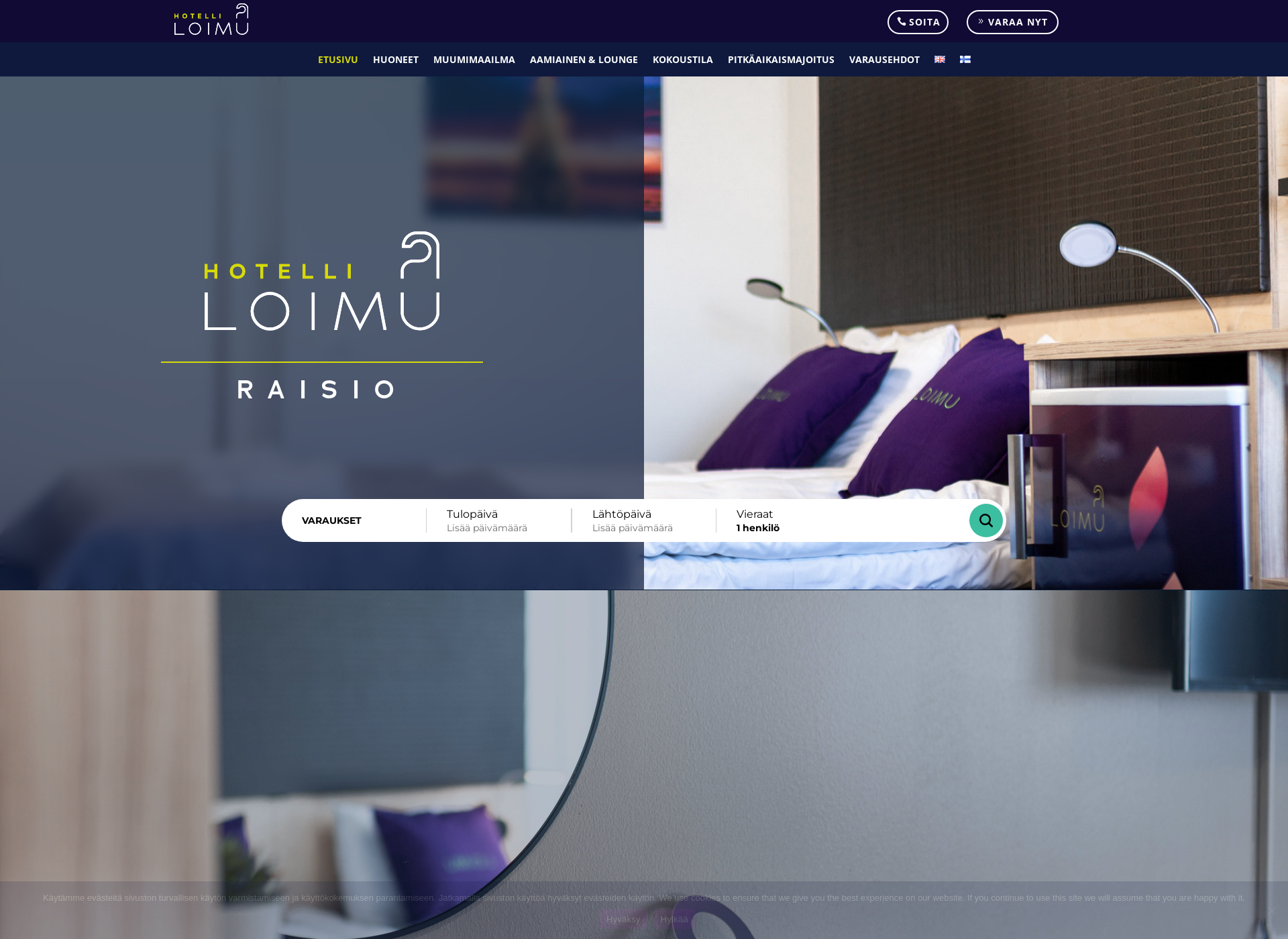 Skärmdump för hotelliloimu.fi