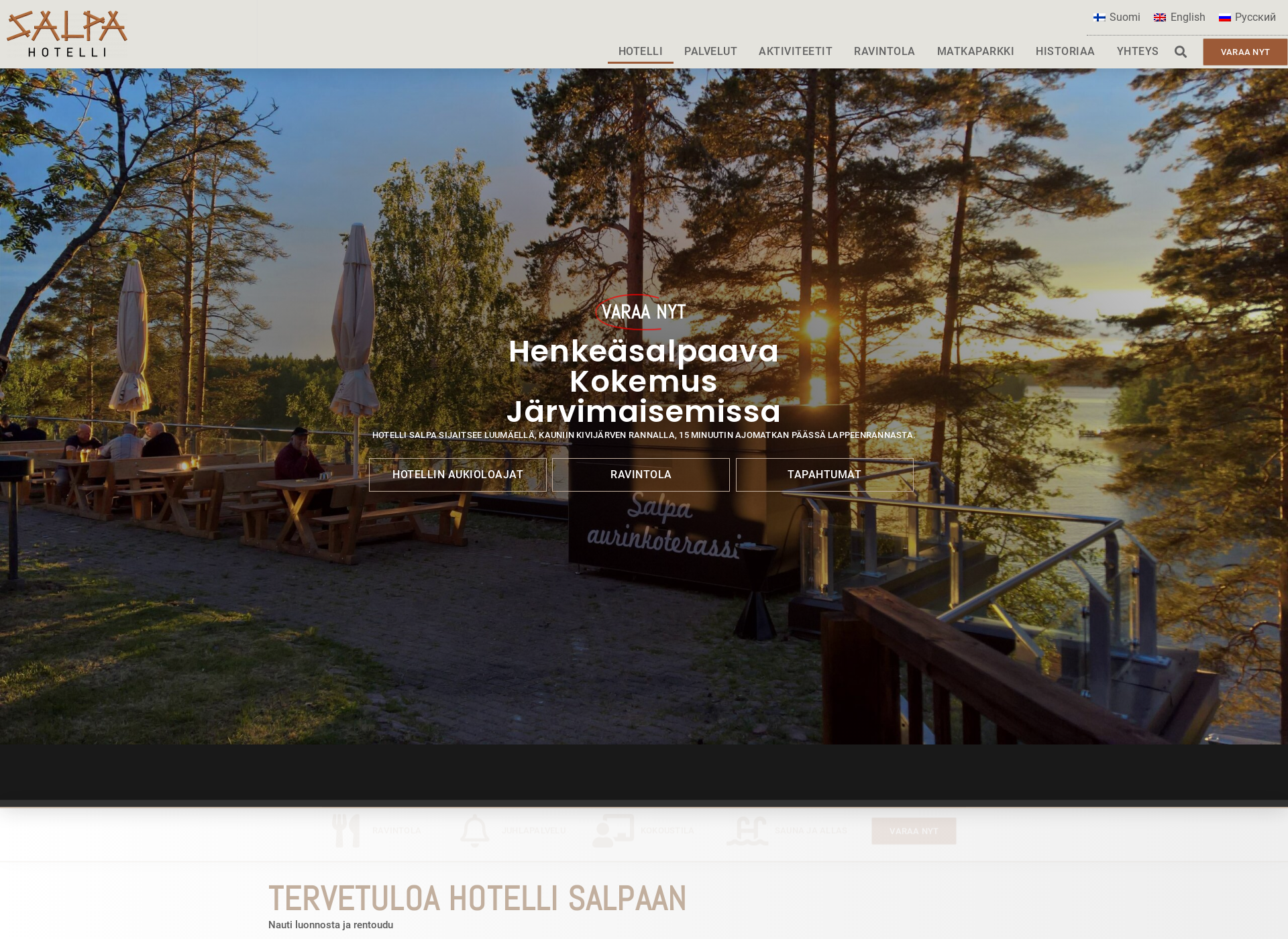 Skärmdump för hotellisalpa.fi