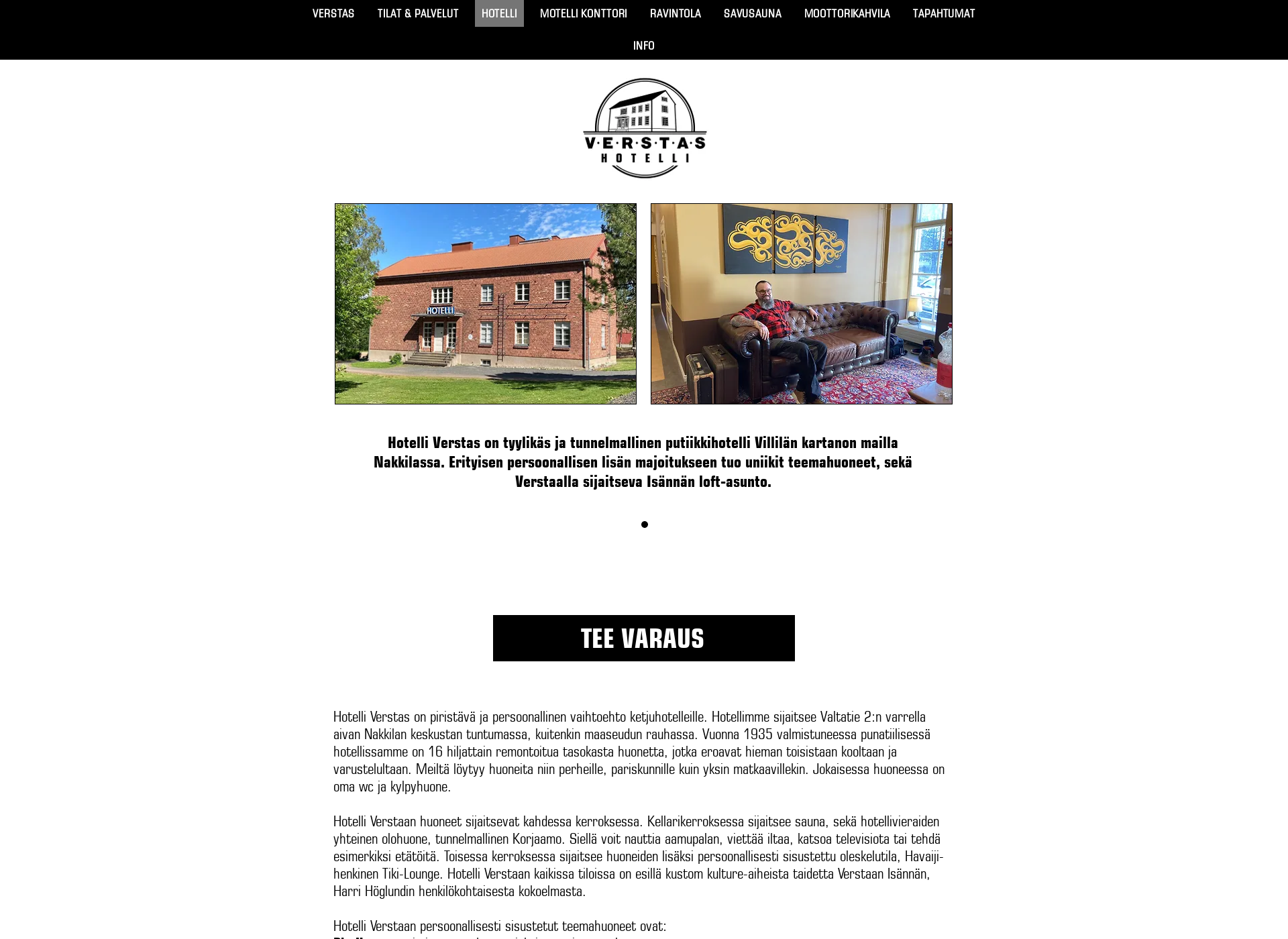 Skärmdump för hotelliverstas.fi