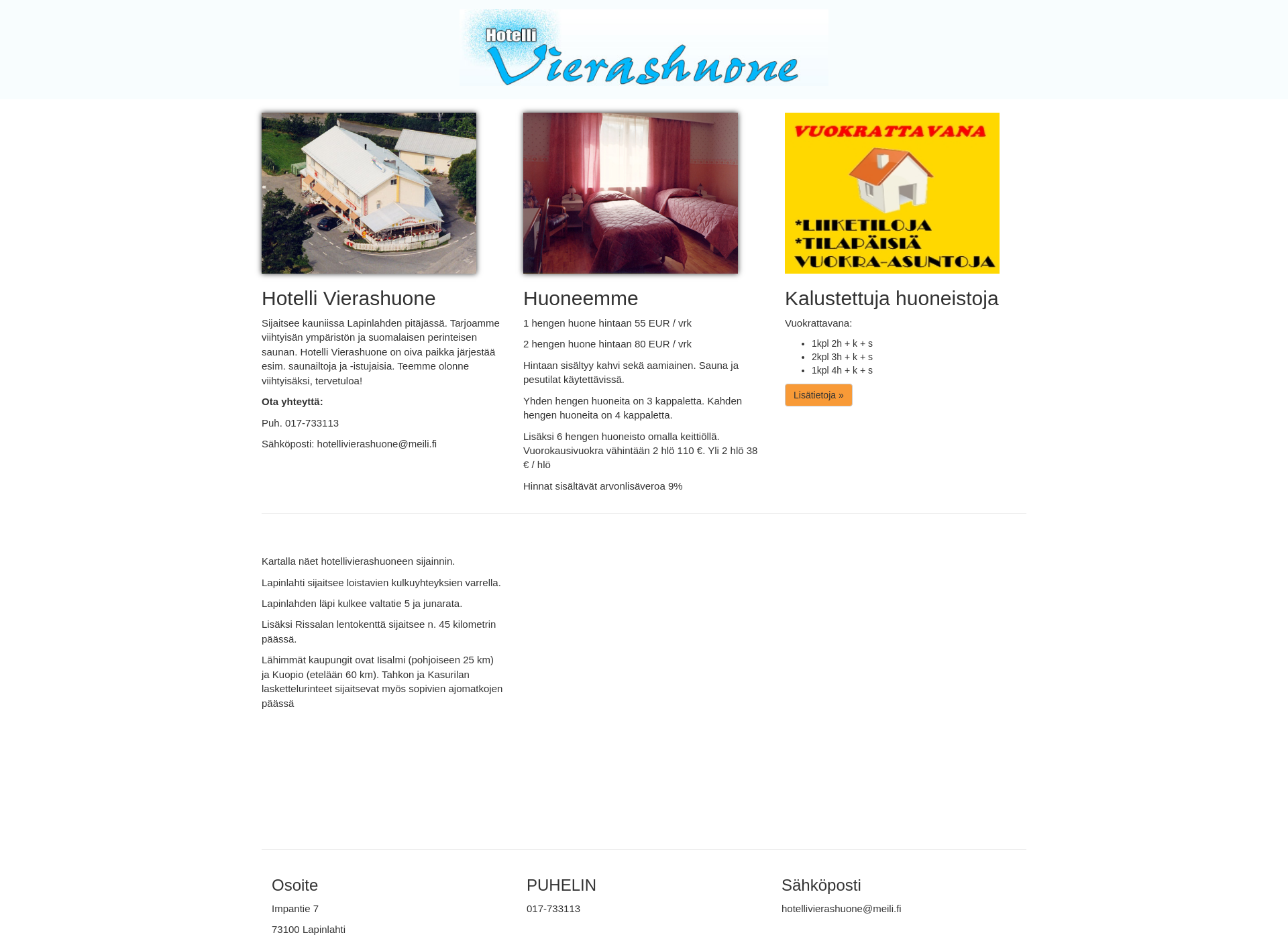 Screenshot for hotellivierashuone.fi