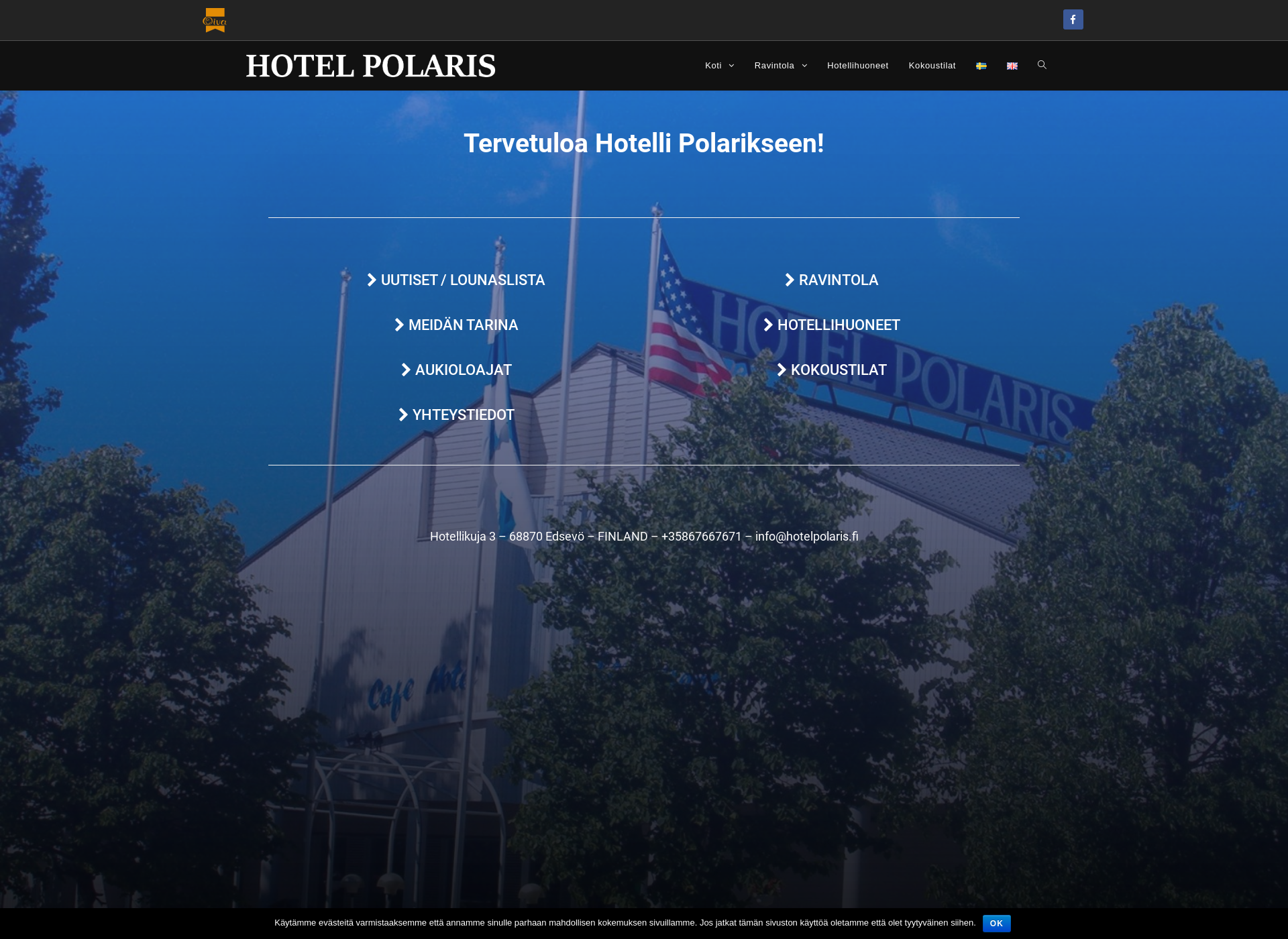 Skärmdump för hotelpolaris.fi