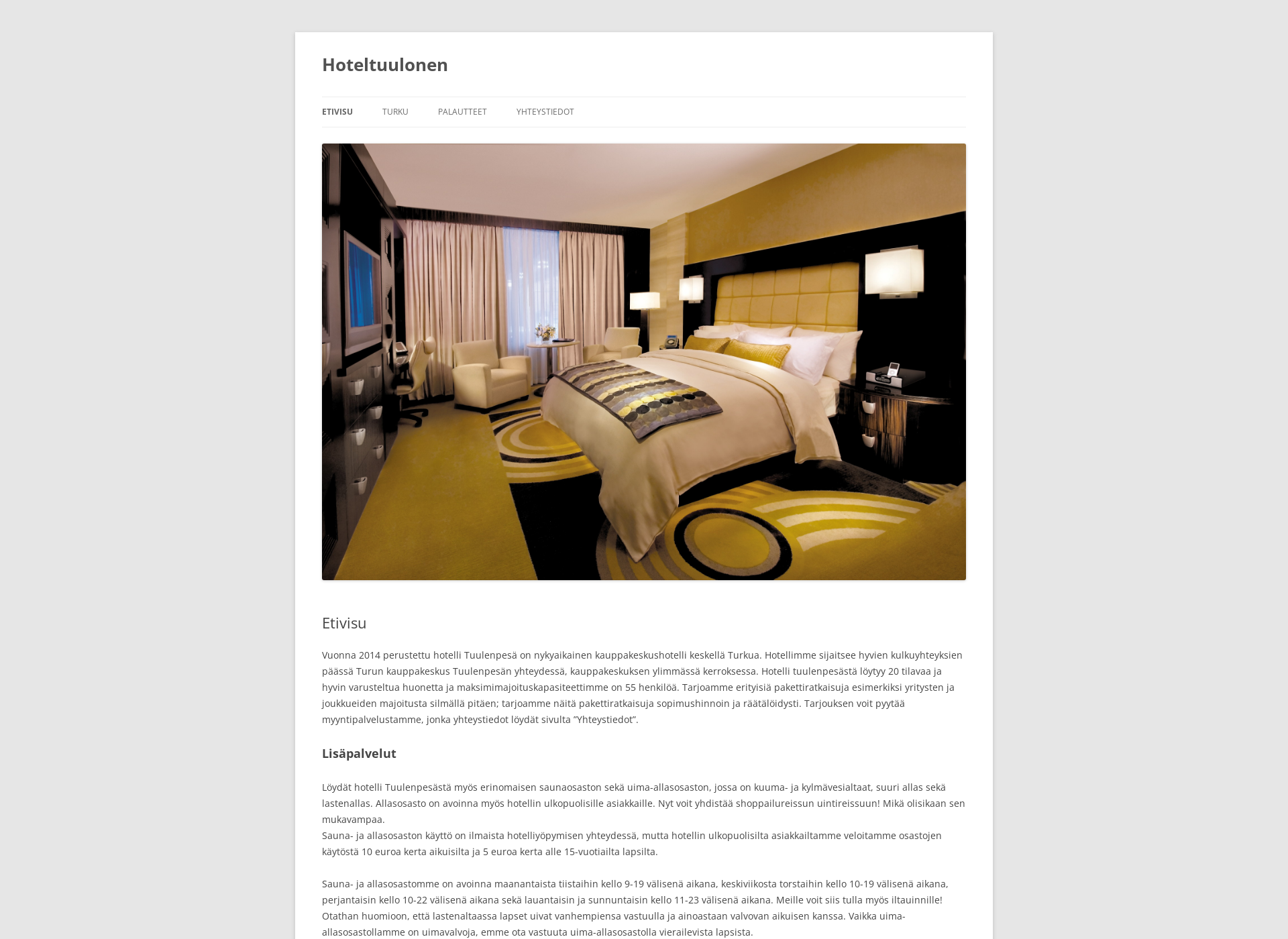 Screenshot for hoteltuulonen.fi