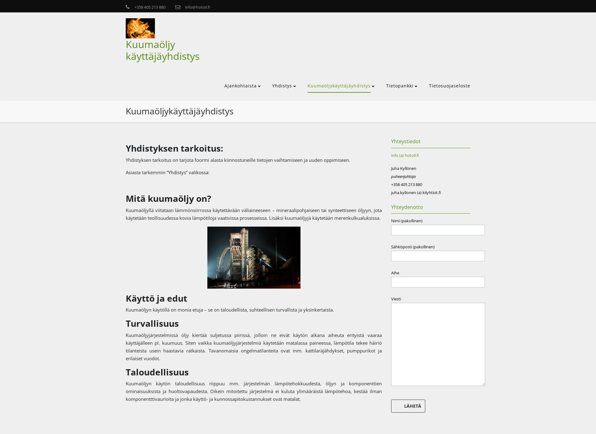 Skärmdump för hotoil.fi