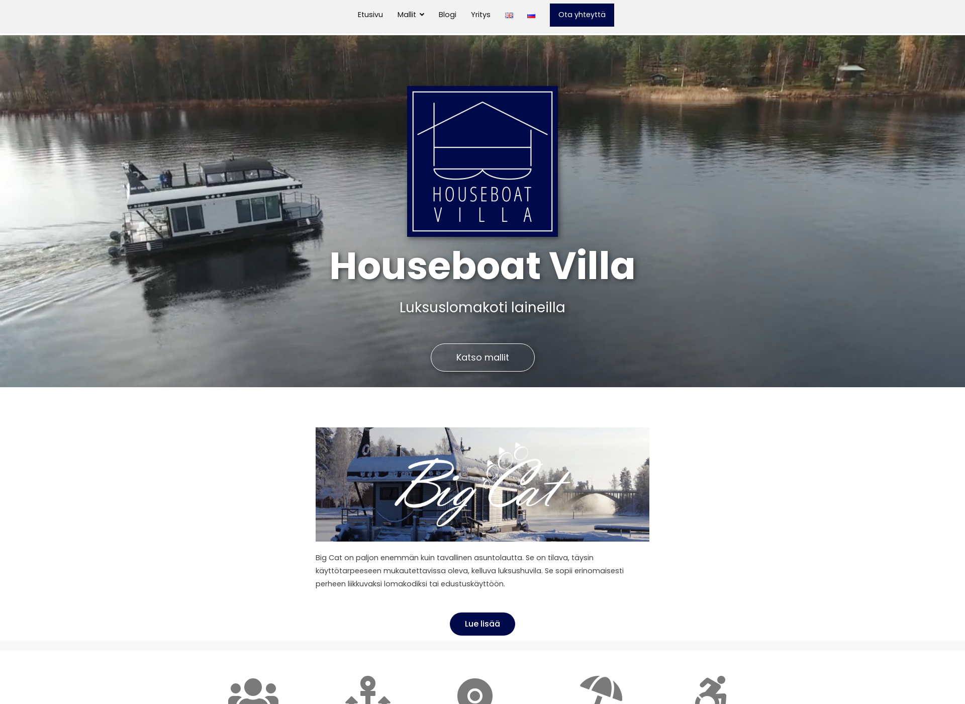Skärmdump för houseboatvilla.fi